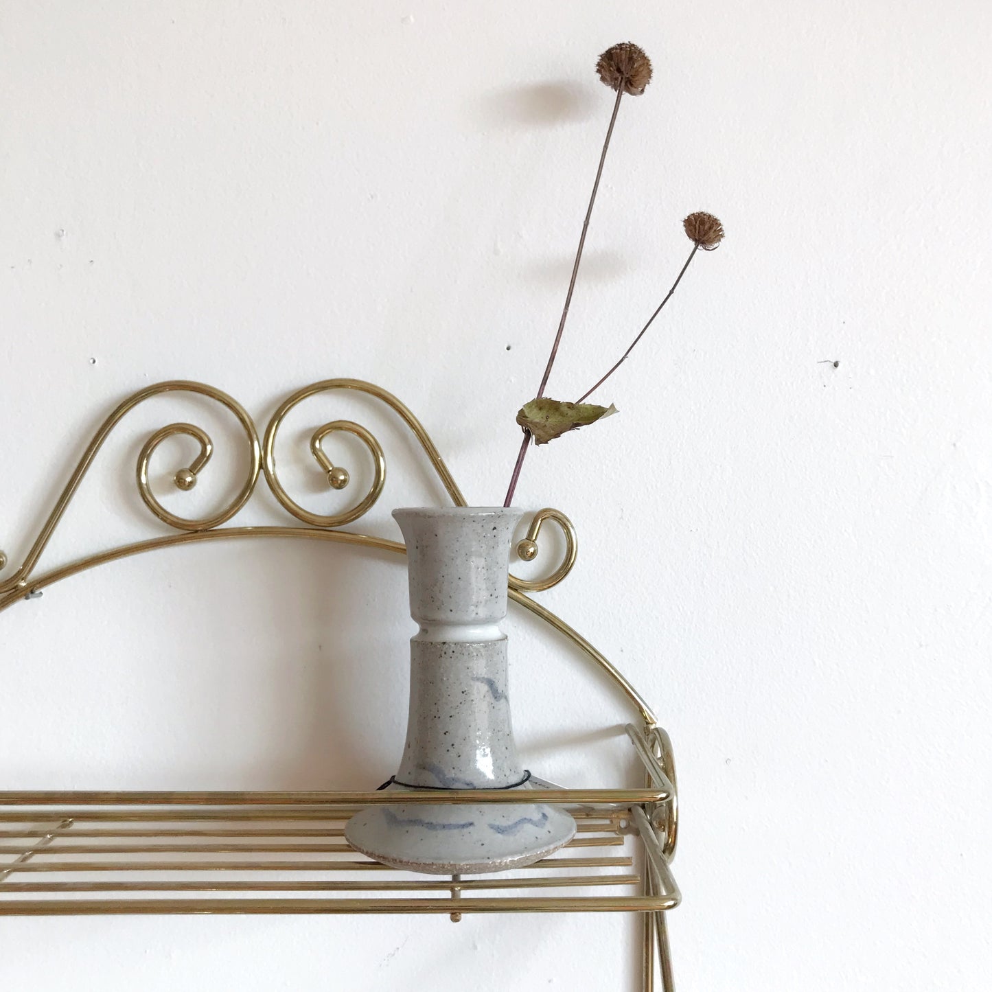 Vintage Gold Wire Wall Shelf