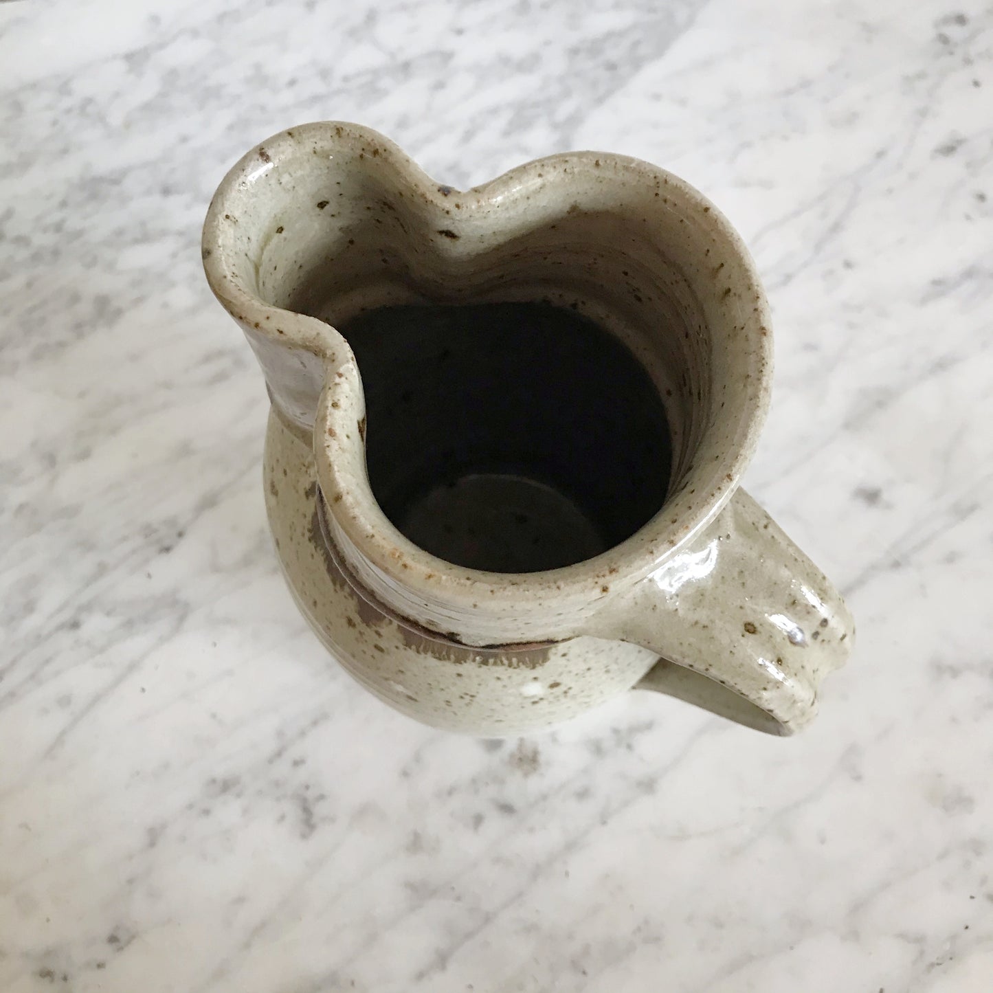 Large Vintage Speckled Pottery Pitcher