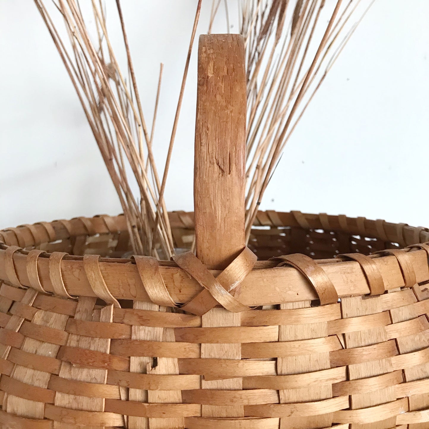 Large Vintage Handmade Woven Basket