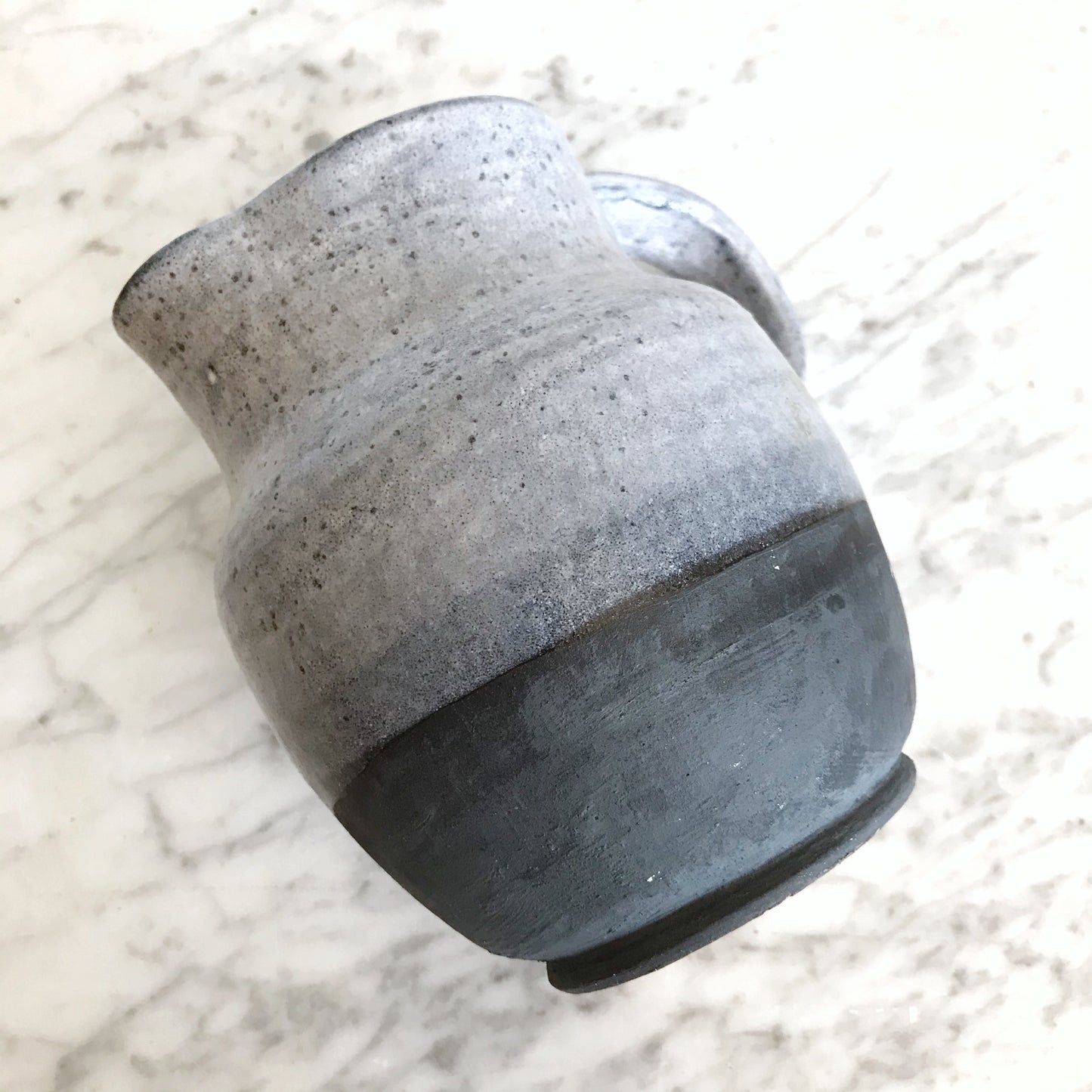 Vintage Blue "Dipped" Pottery Pitcher