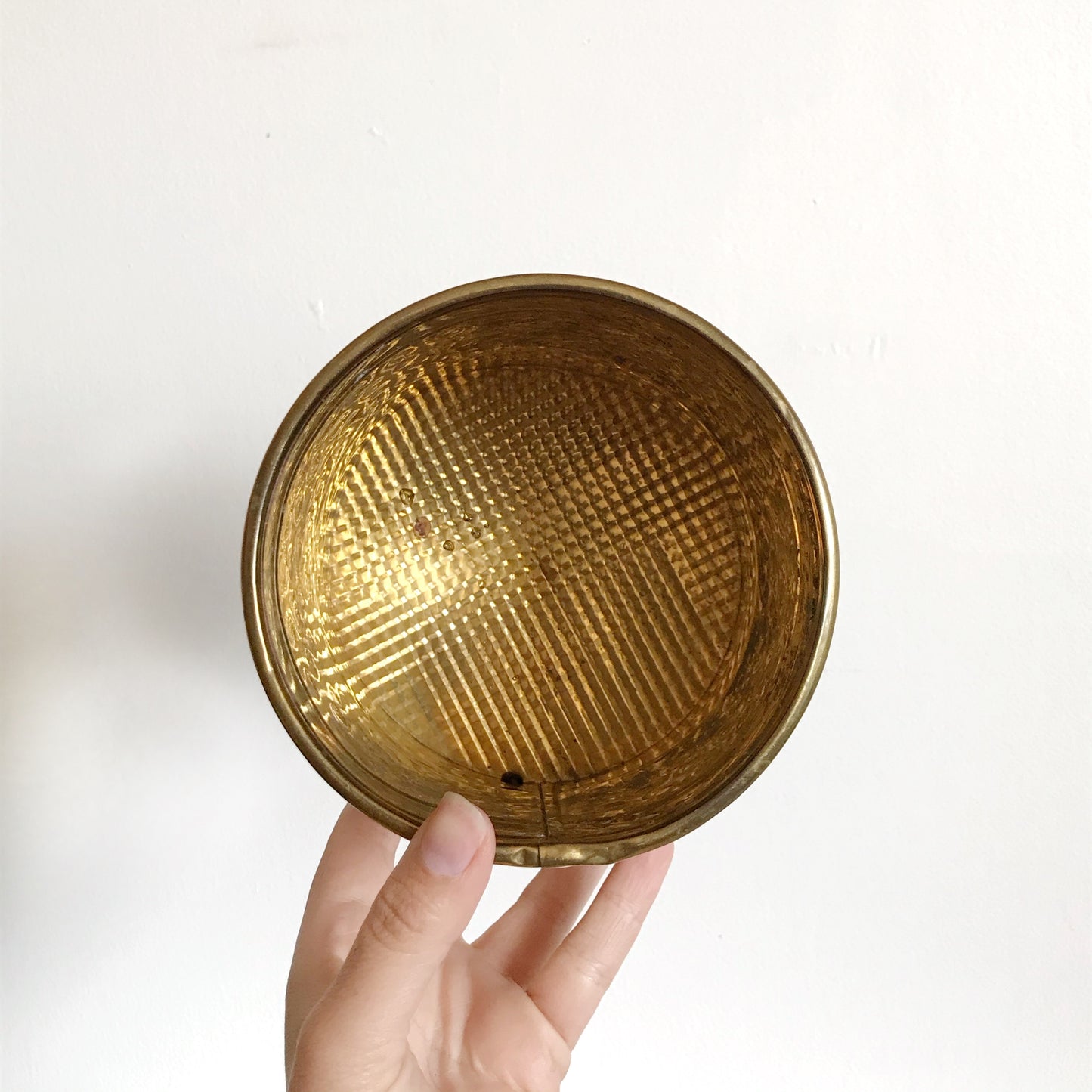 Vintage Cylinder Brass Planter