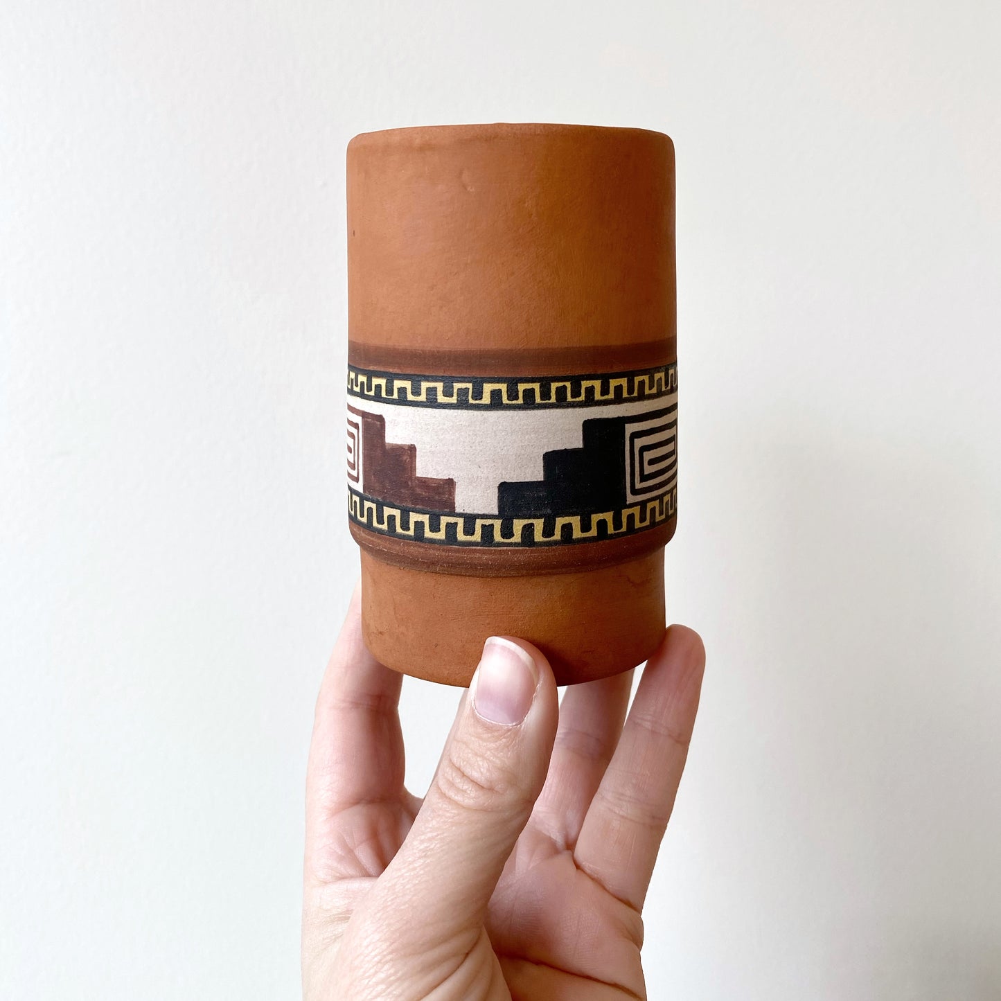 Set of 6 Vintage Peruvian Clay Cups