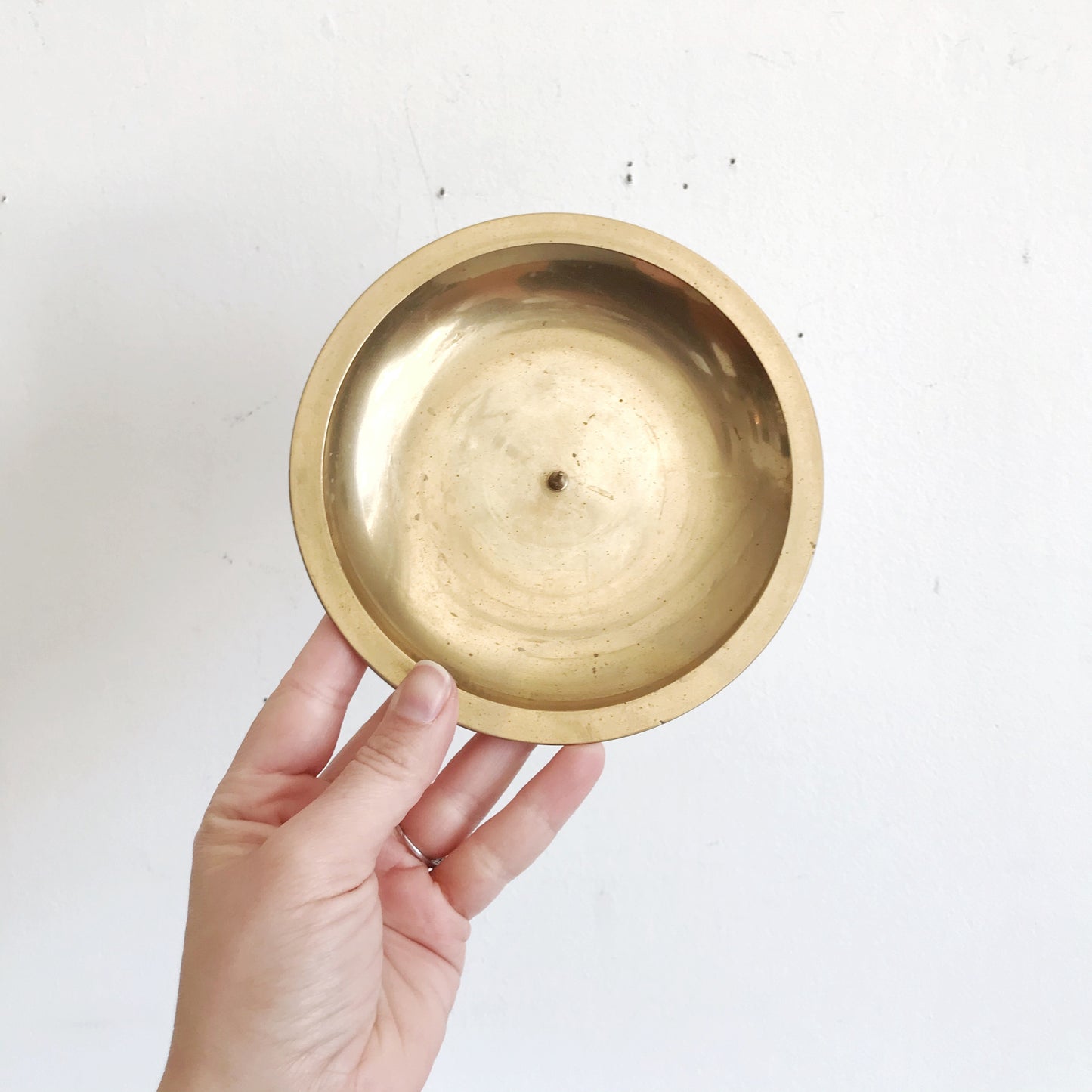 Vintage Footed Brass Pillar Stand