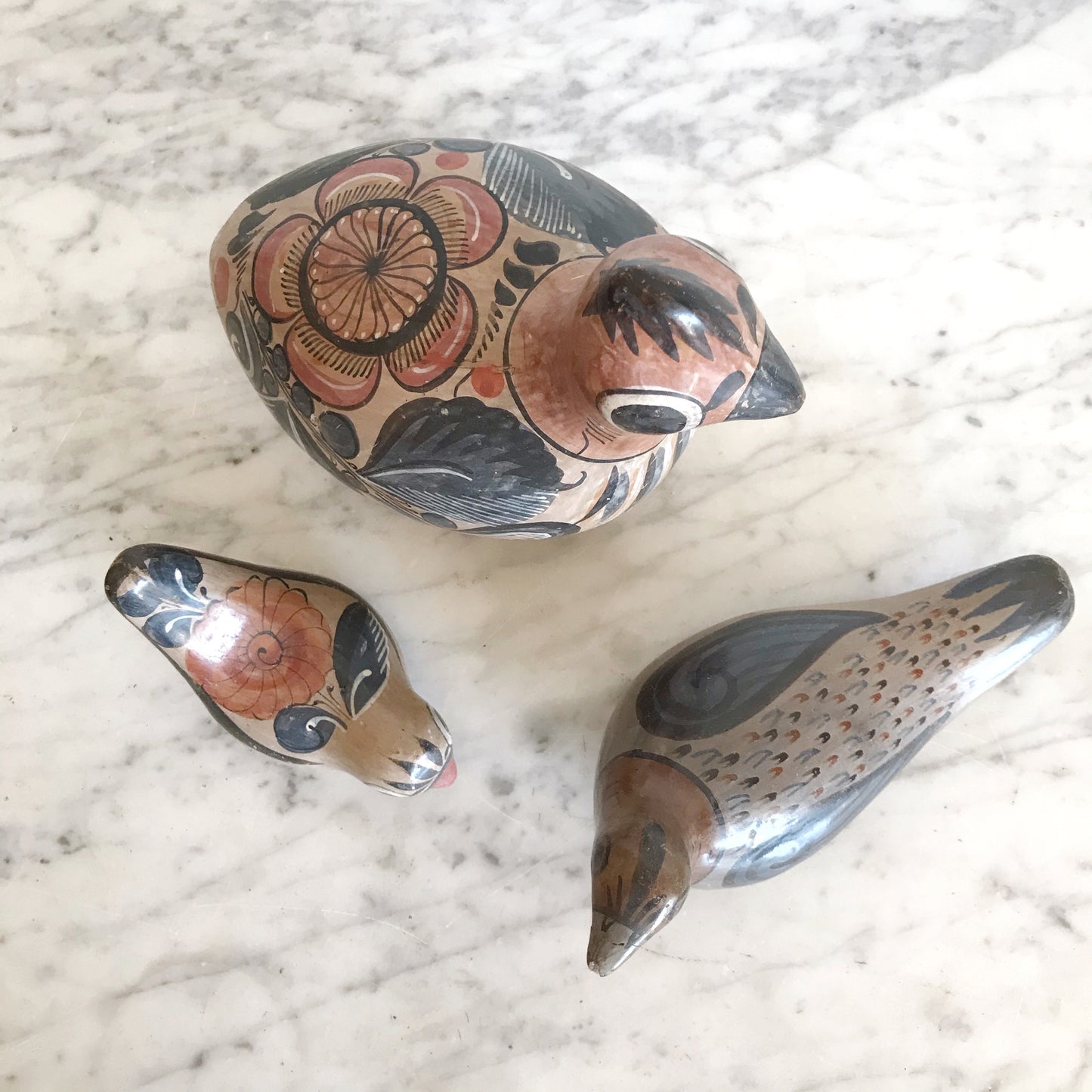 Medium Handpainted Clay Bird, Mexico