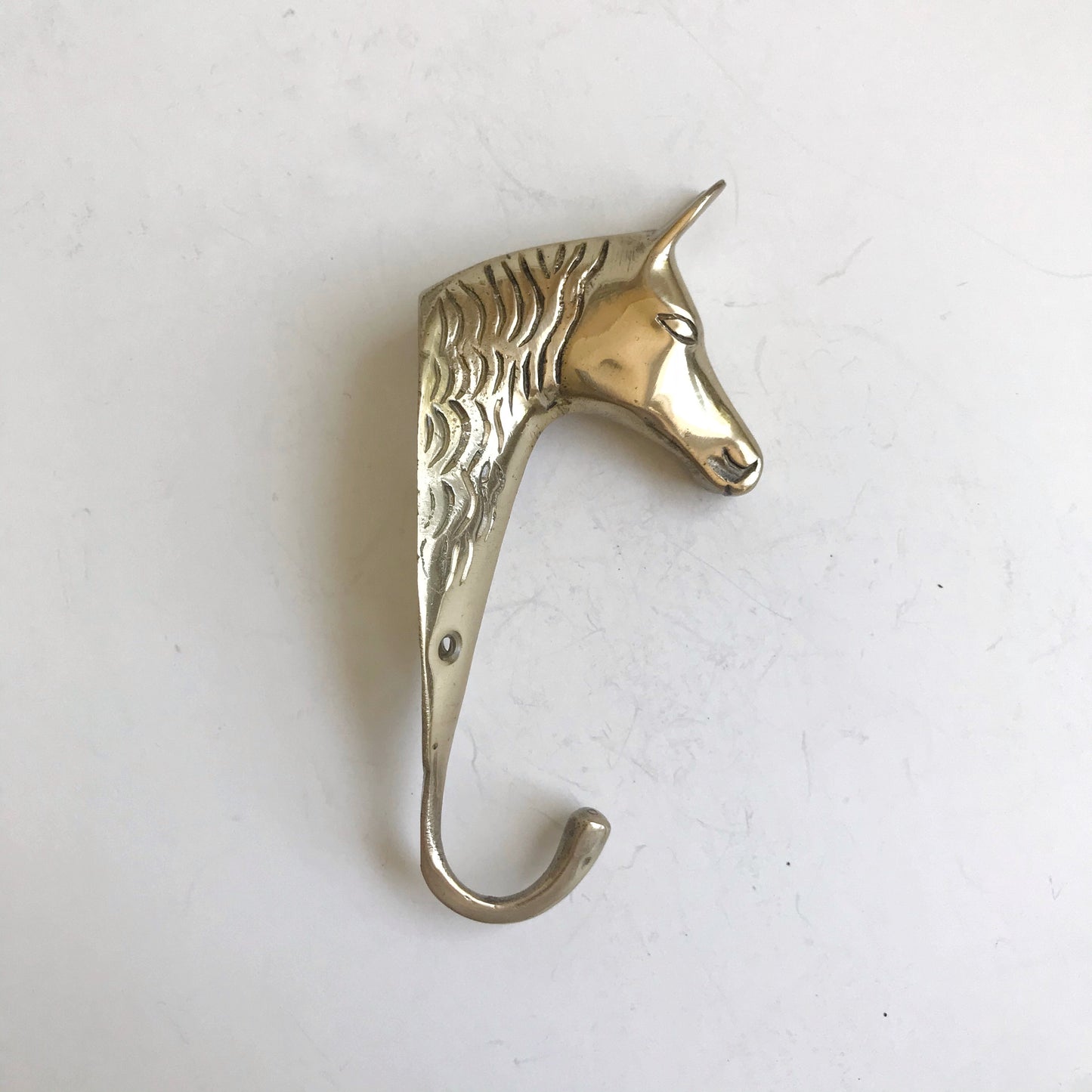 Vintage Brass Horse Wall Hook