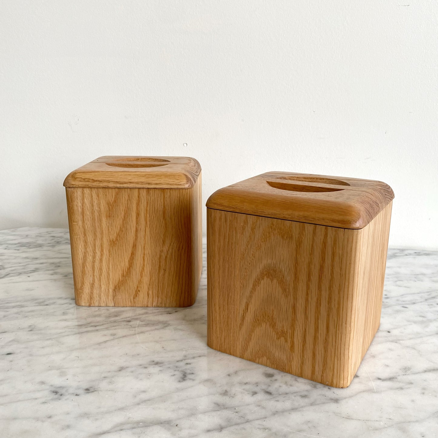 Pair of Vintage Postmodern Wood Storage Containers