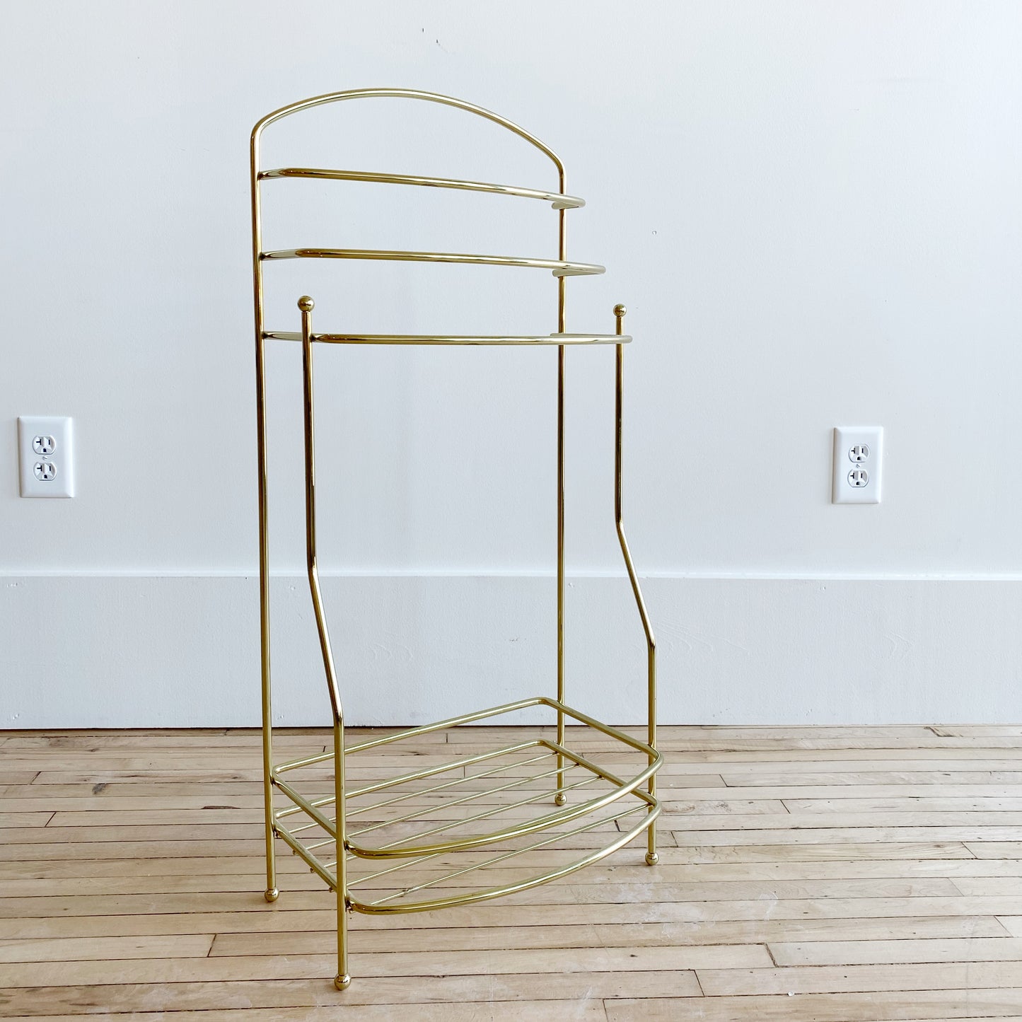 X-Large Vintage Gold Towel Stand
