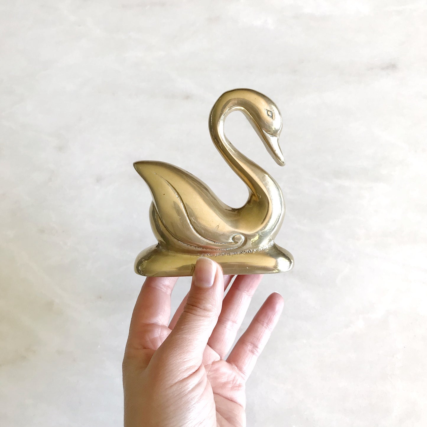 Vintage Brass Swan Figure
