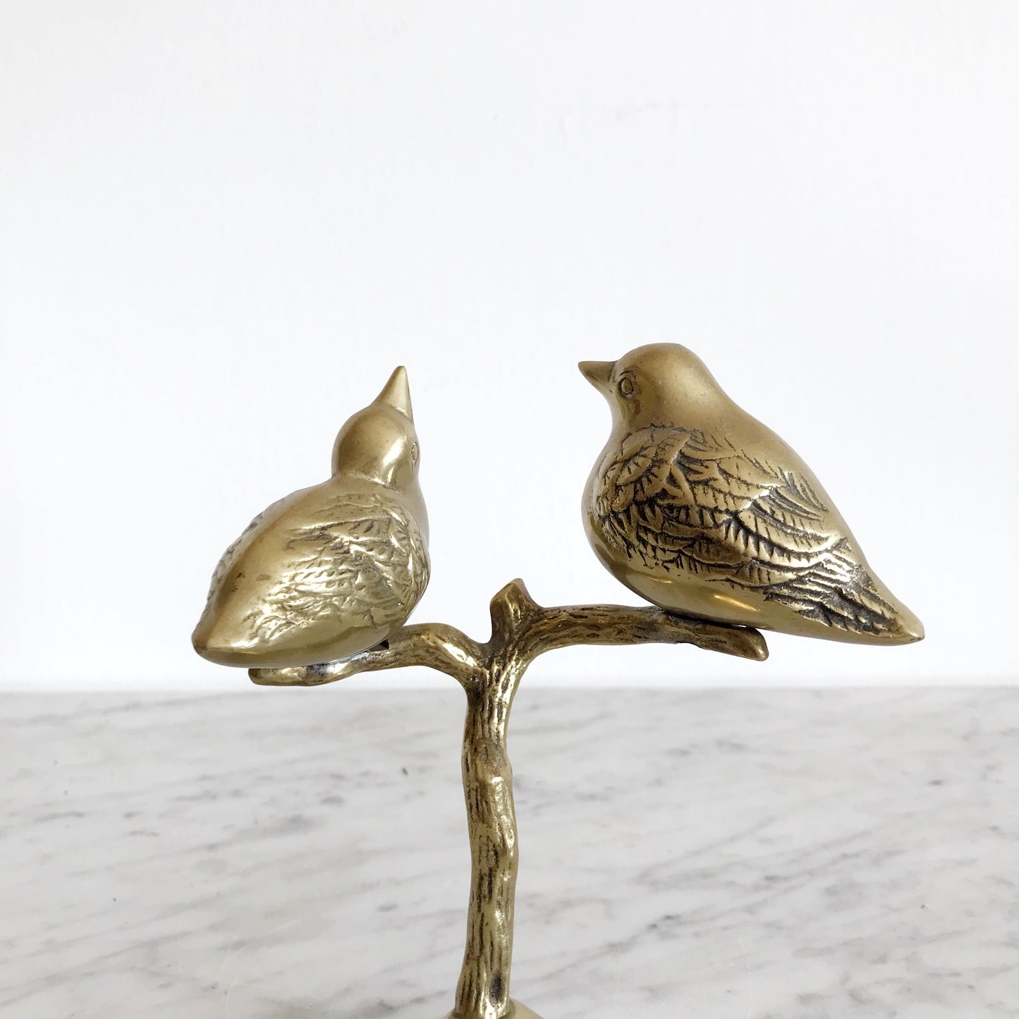 Vintage Brass Lovebirds in Tree