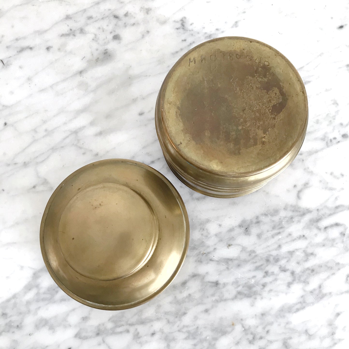 Vintage Brassy Canister with Lid