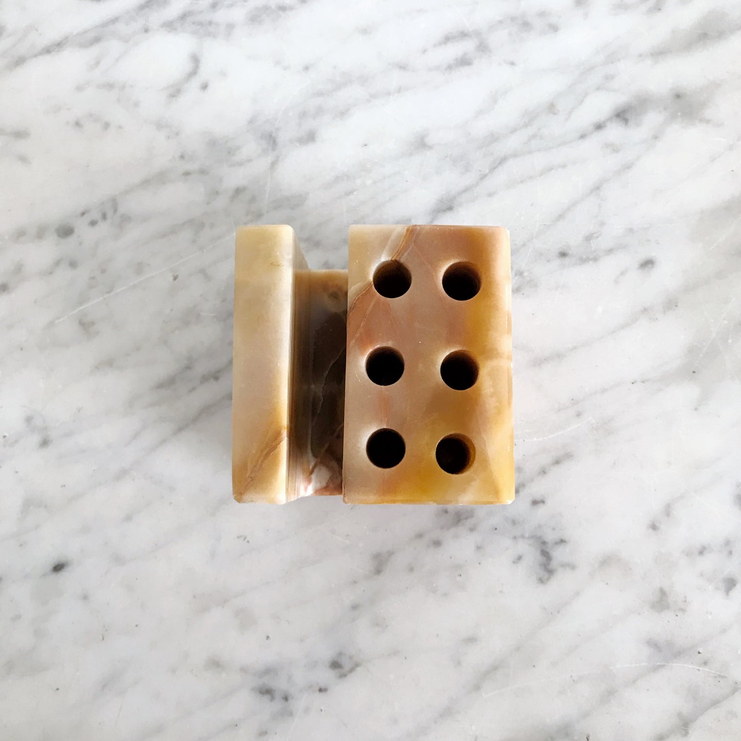 Vintage Onyx Pen and Letter Organizer