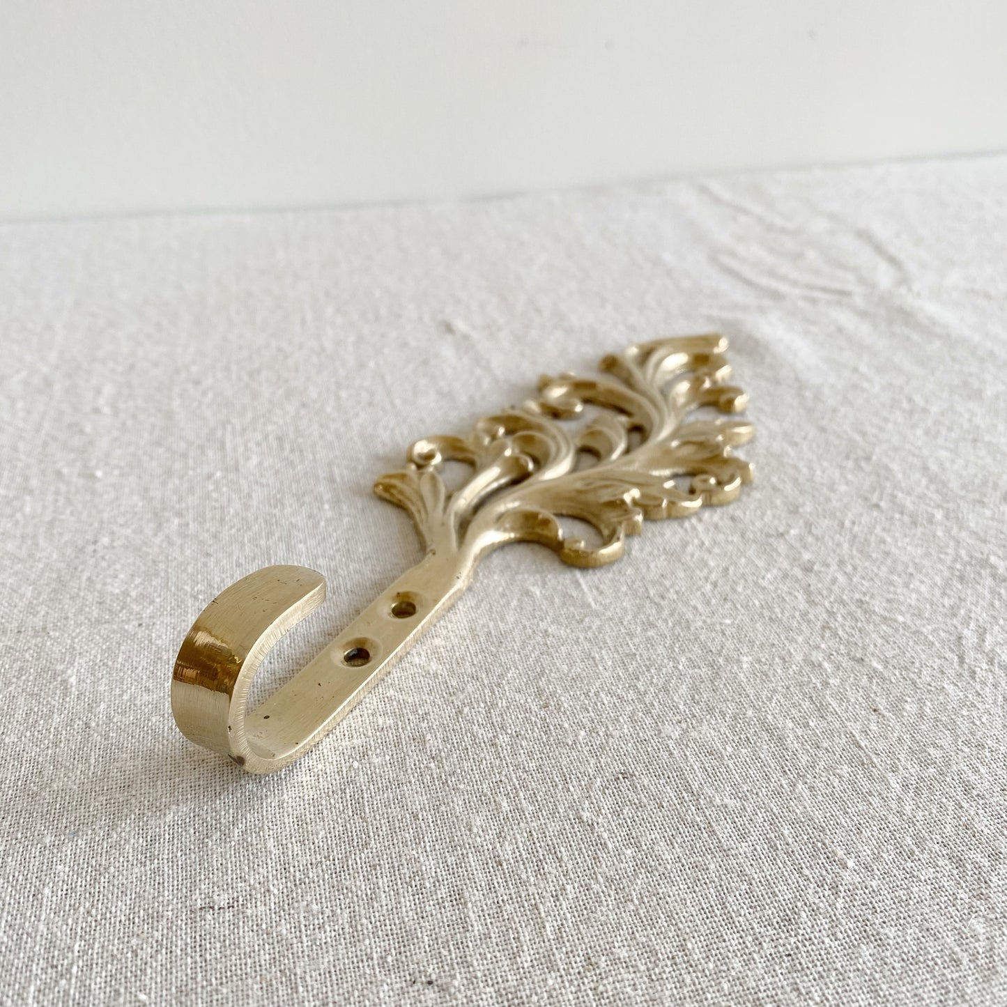 Vintage Leafy Solid Brass Hook