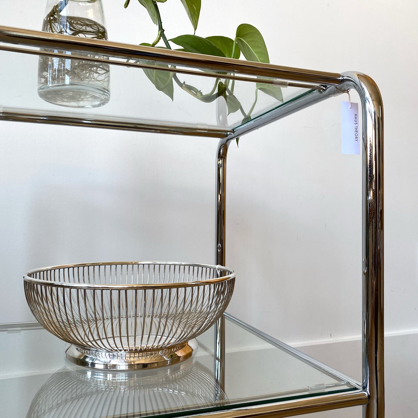 Chrome + Glass 3-tier Shelf / Plant Stand