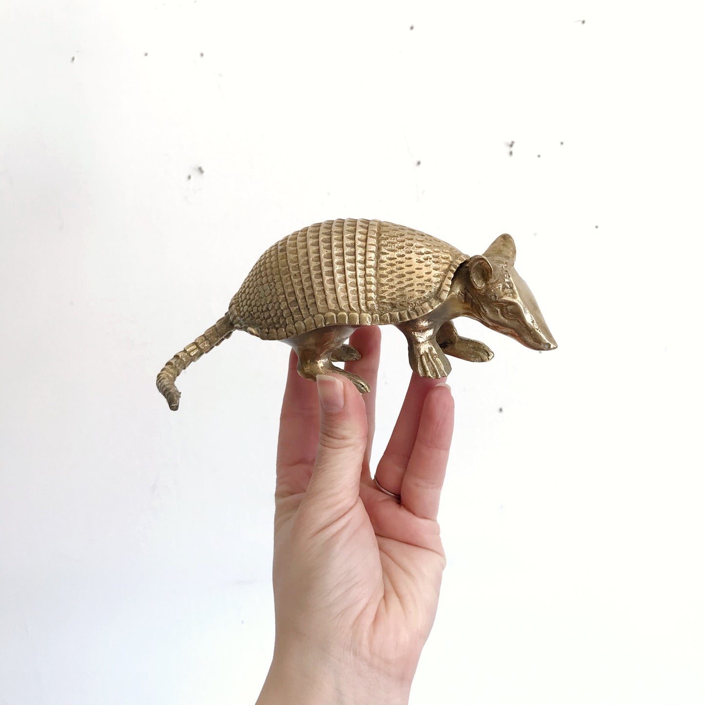 RESERVED: Medium Vintage Brass Armadillo