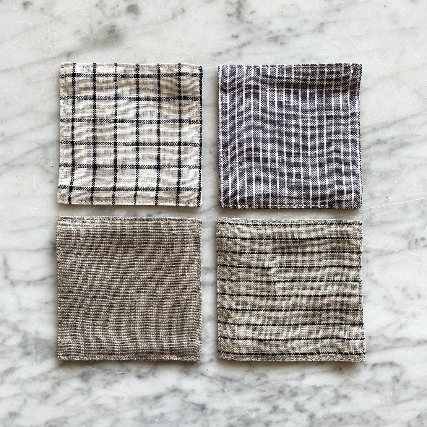Linen Coaster Set (6), Choose Style