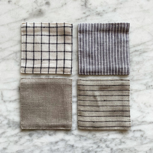 Linen Coaster Set (6), Choose Style