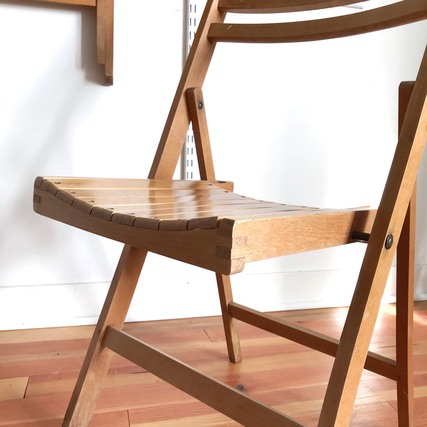 Pair of Vintage Wooden Folding Chairs
