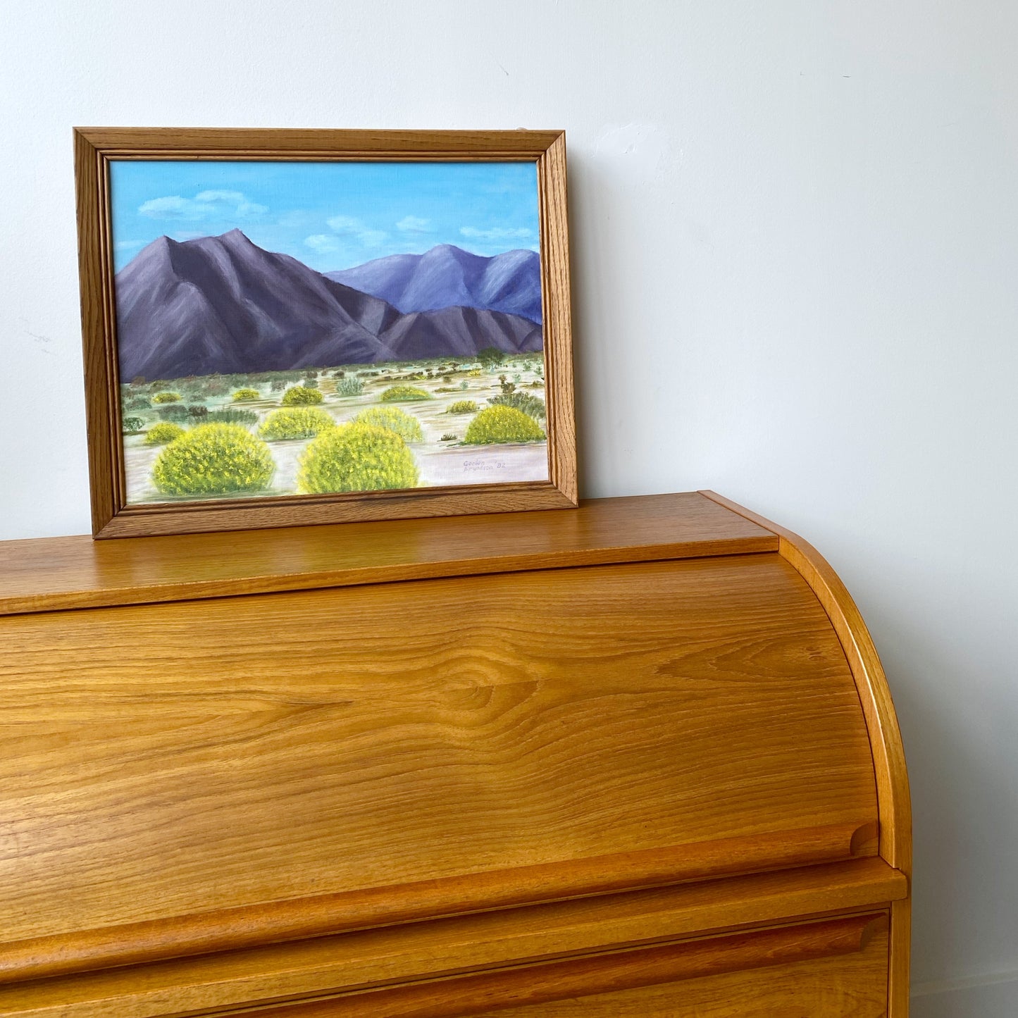 Vintage Original Mountain Landscape Painting