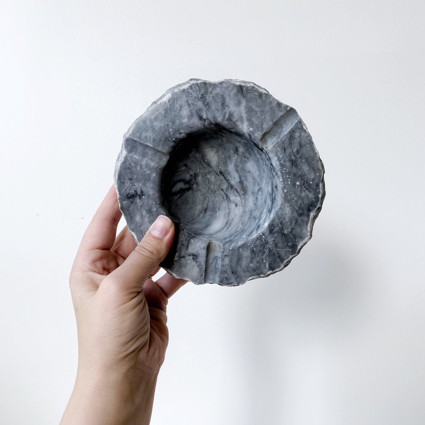 Vintage Gray Marble Ashtray