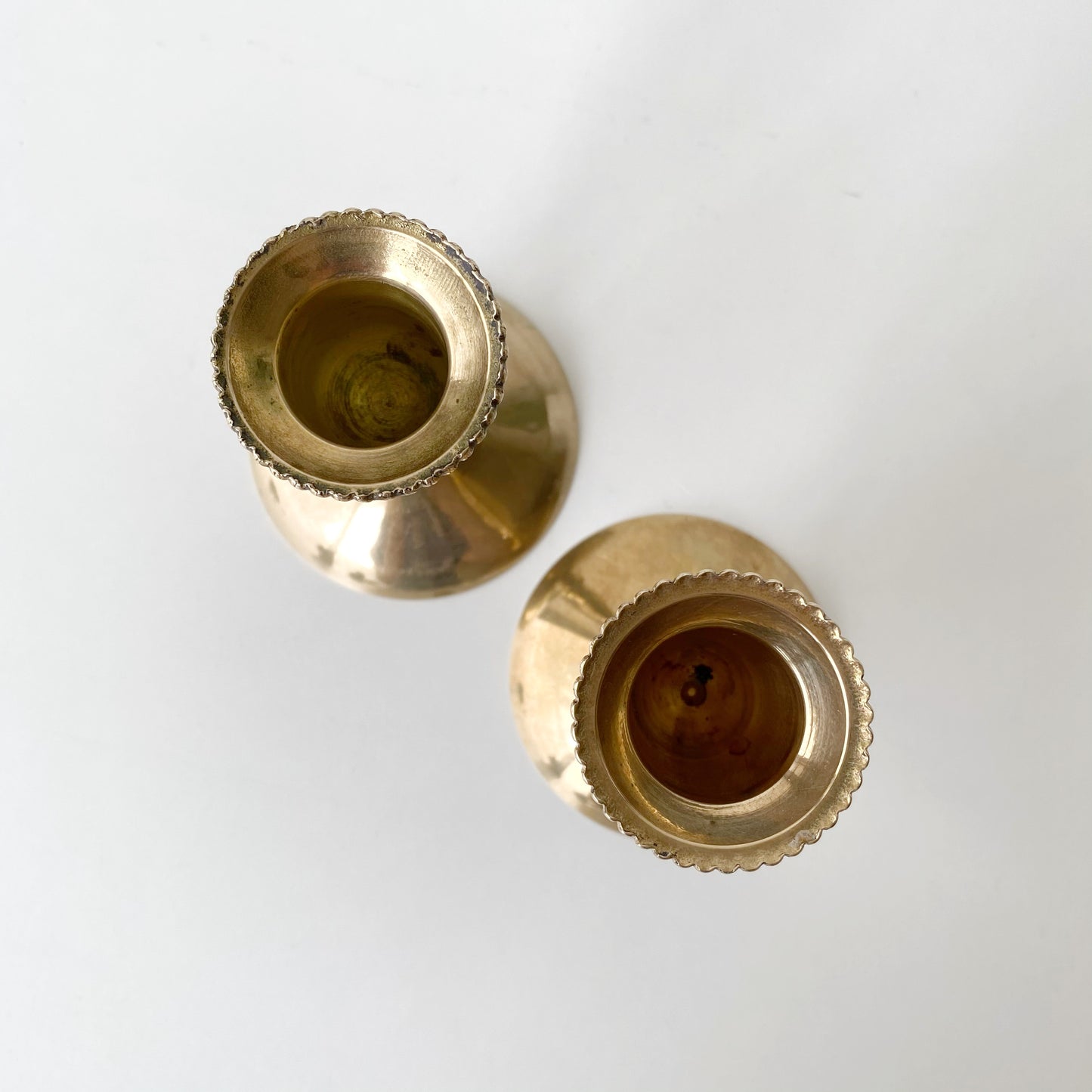 Pair of Vintage Solid Brass Candle Holders