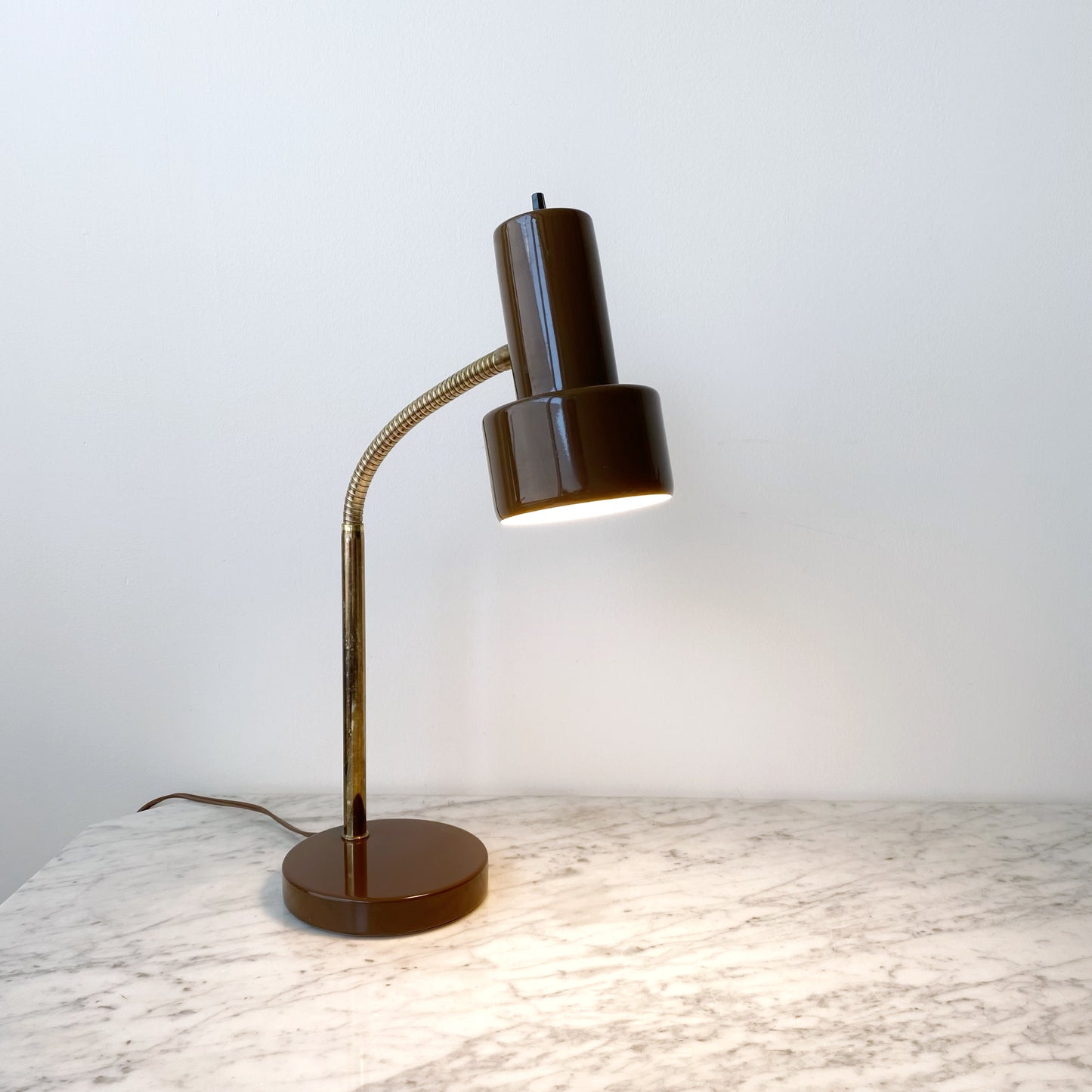 Vintage Brown Enamel Desk Lamp