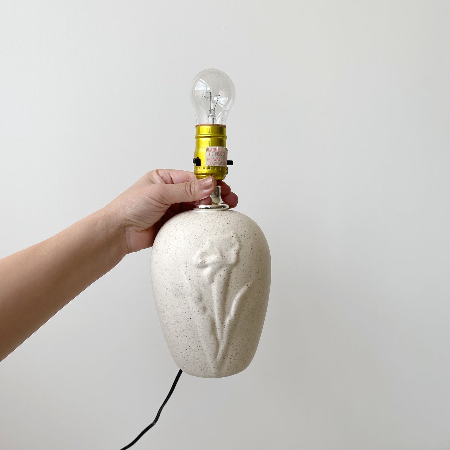 Petite Vintage Ceramic Lamp with Iris