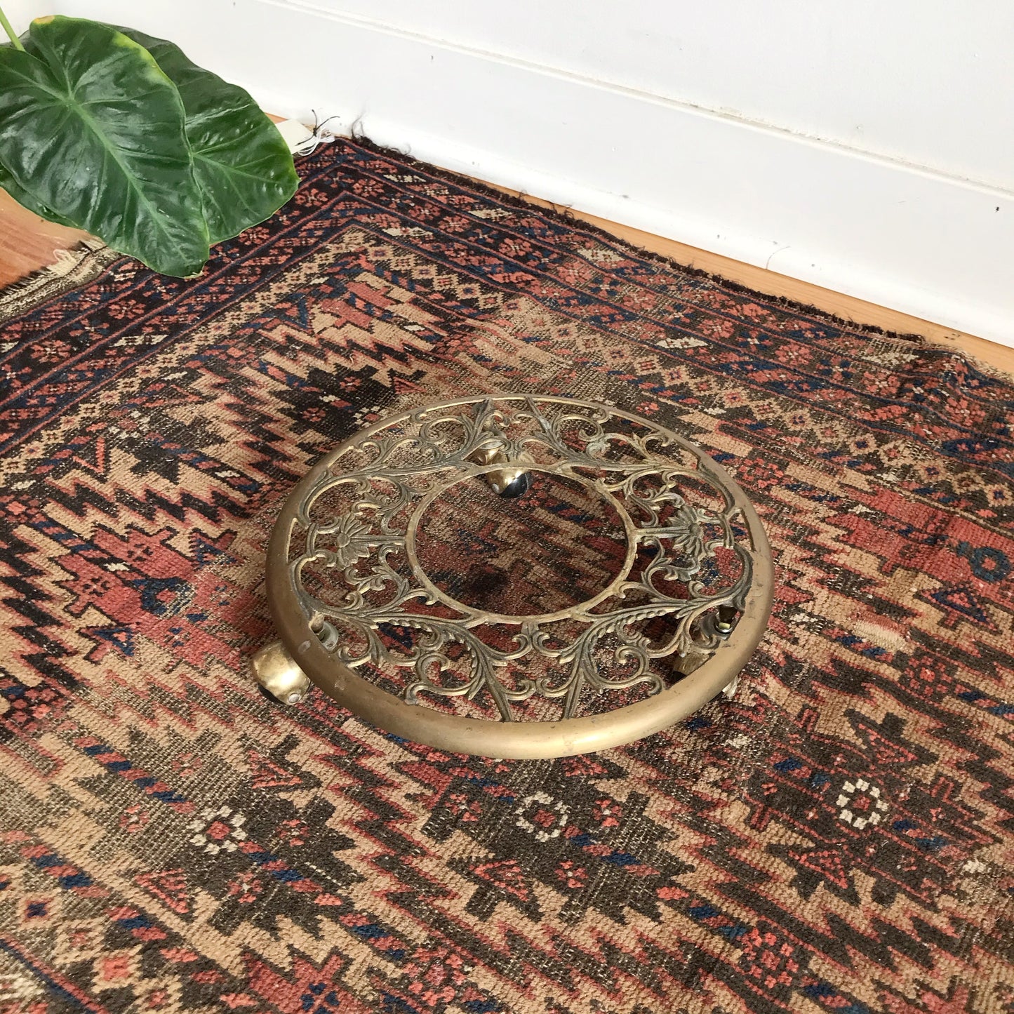 Vintage Decorative Plant Stand on Casters