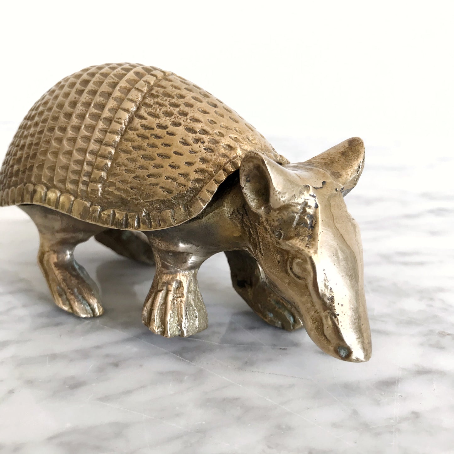 RESERVED: Medium Vintage Brass Armadillo