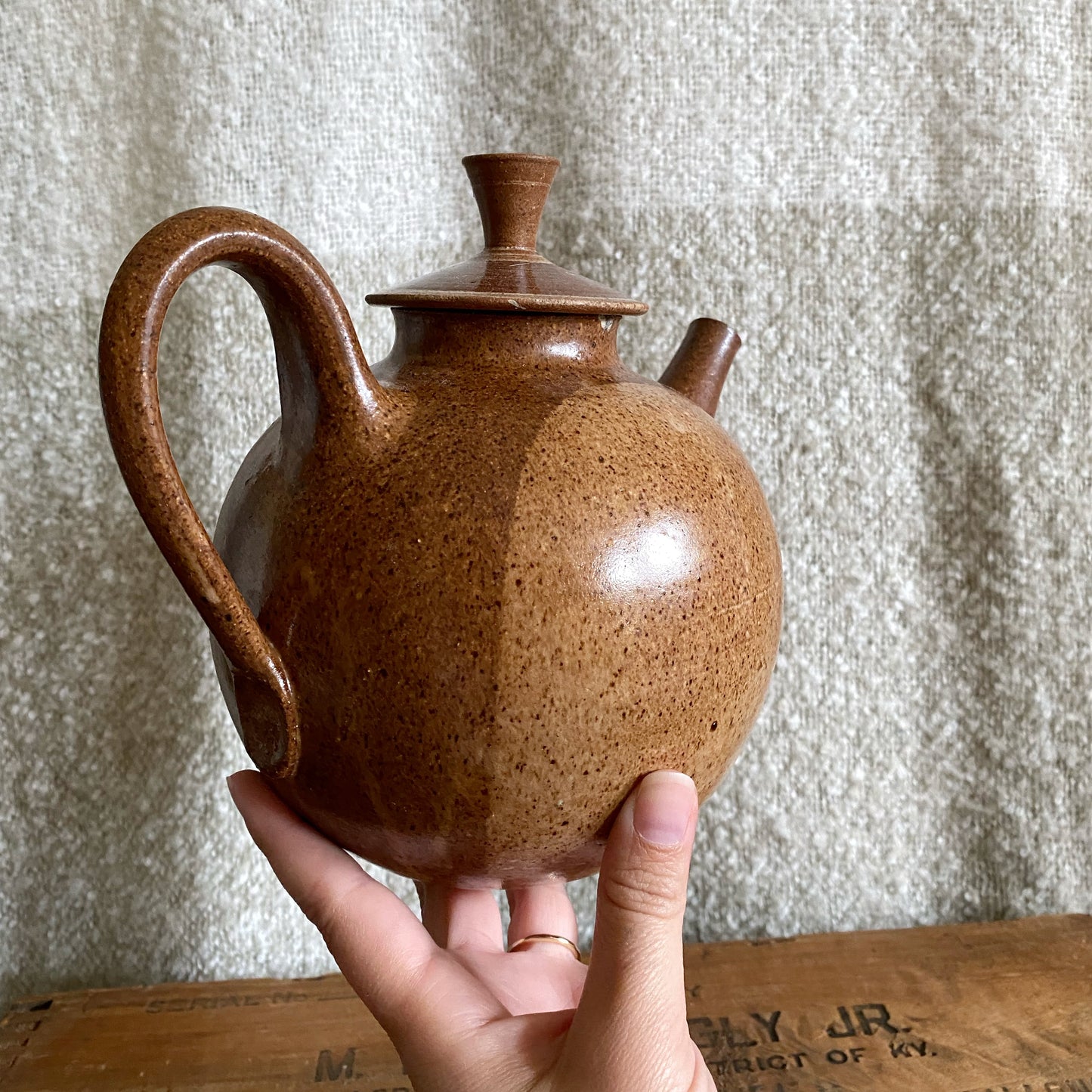 Vintage Wabi Sabi Pottery Teapot