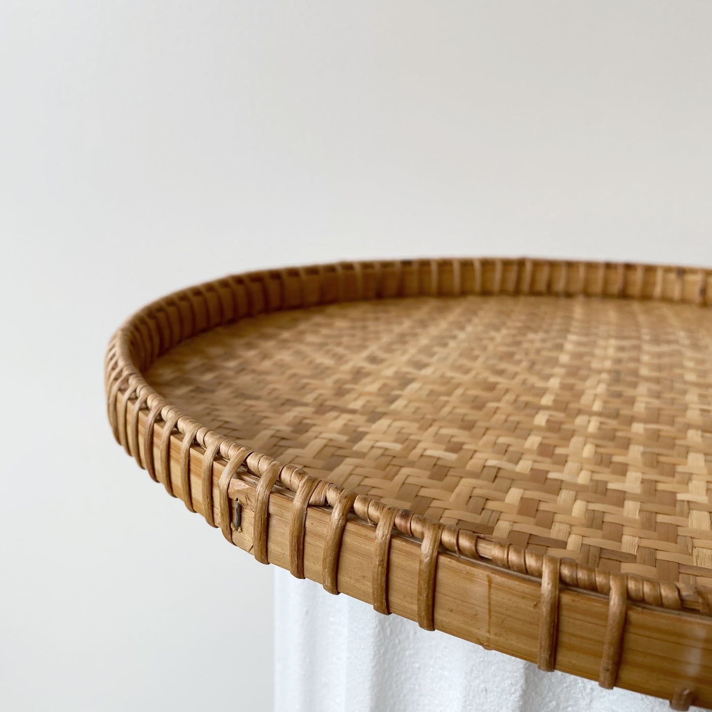 Vintage Oval Wicker Tray