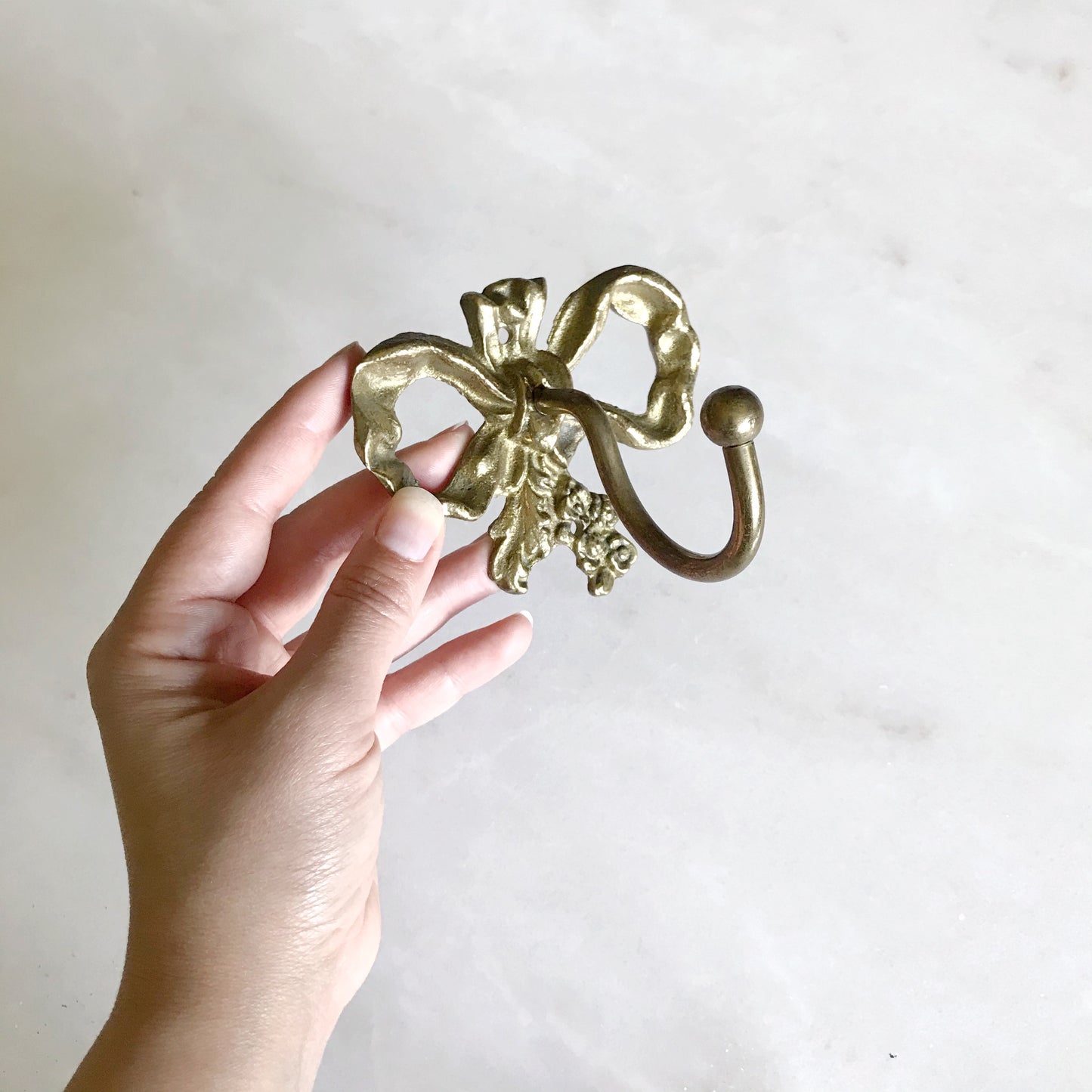 Vintage Brass Bow Wall Hook