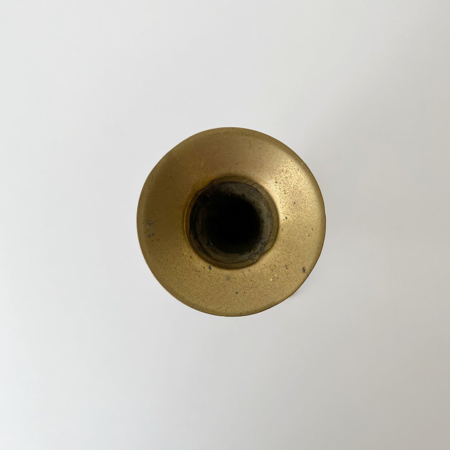 Large Vintage Brass Candle Holder with Snuffer