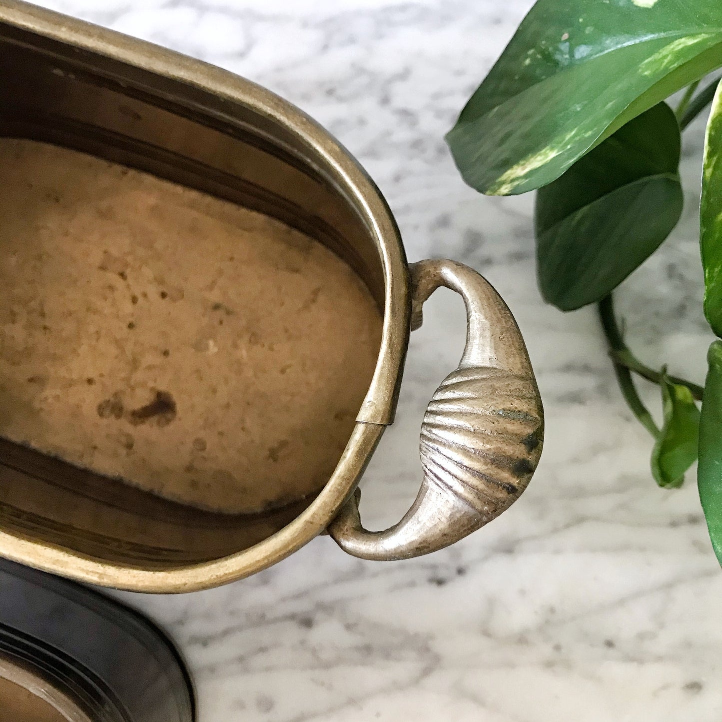 Pair of Vintage Brass Seashell Planters
