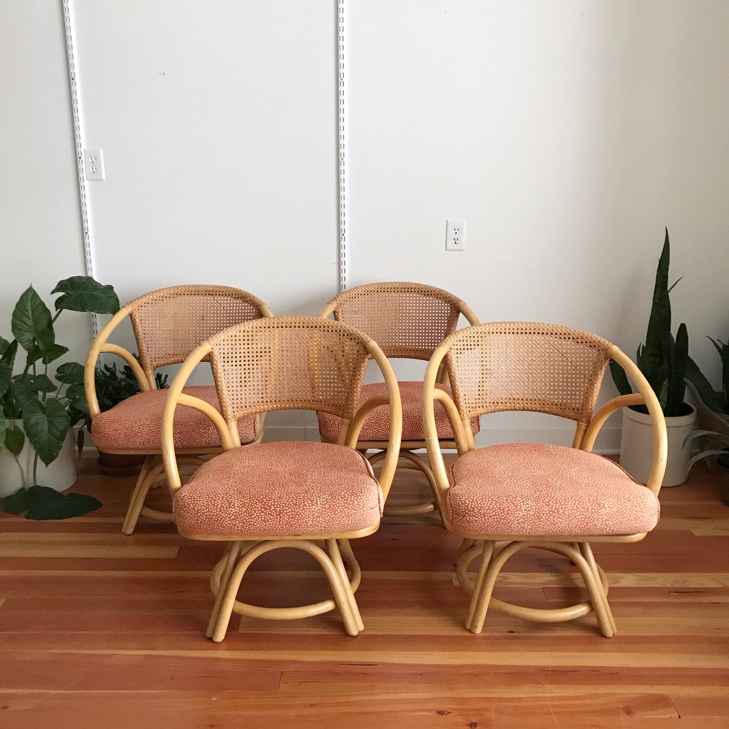 1960's Brown Jordan Rattan Dining Set, 5-pieces