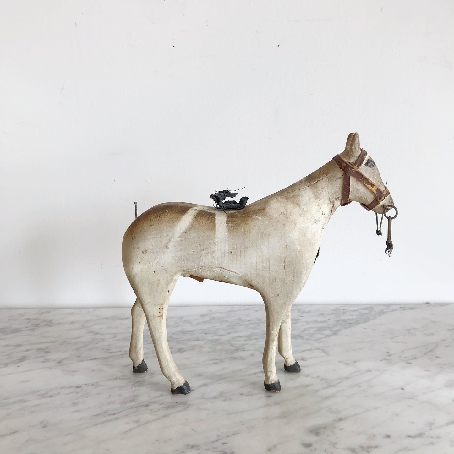 Vintage Folk Art Wooden Horse Sculpture