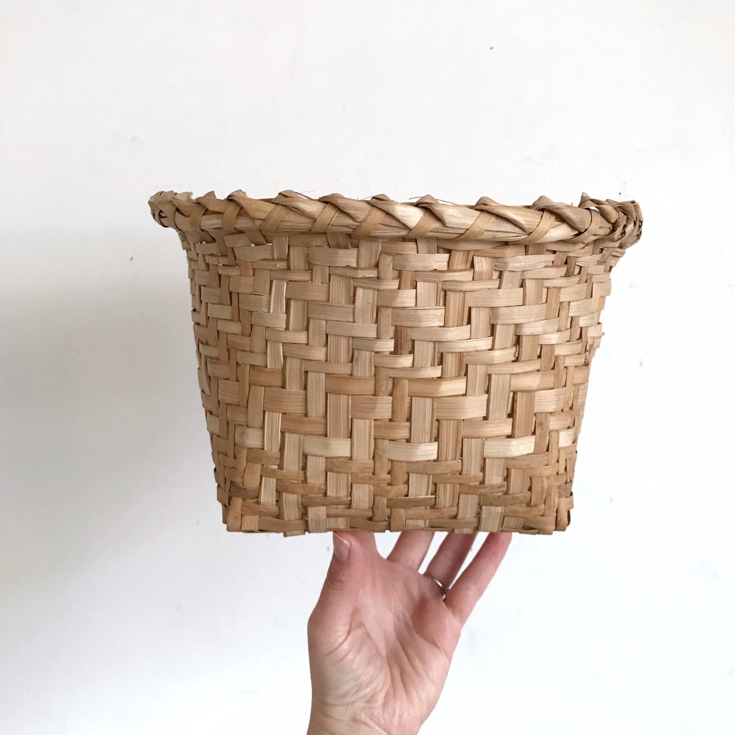 Vintage Natural Woven Basket, Ecuador