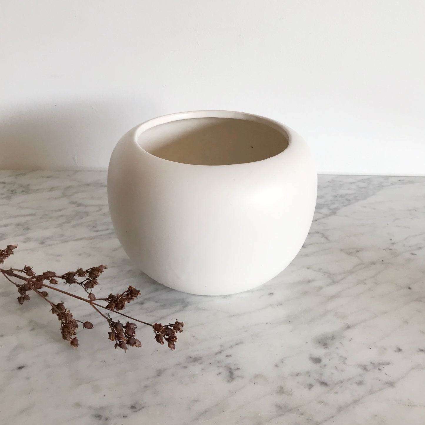 Large Vintage Ceramic Spherical Planter