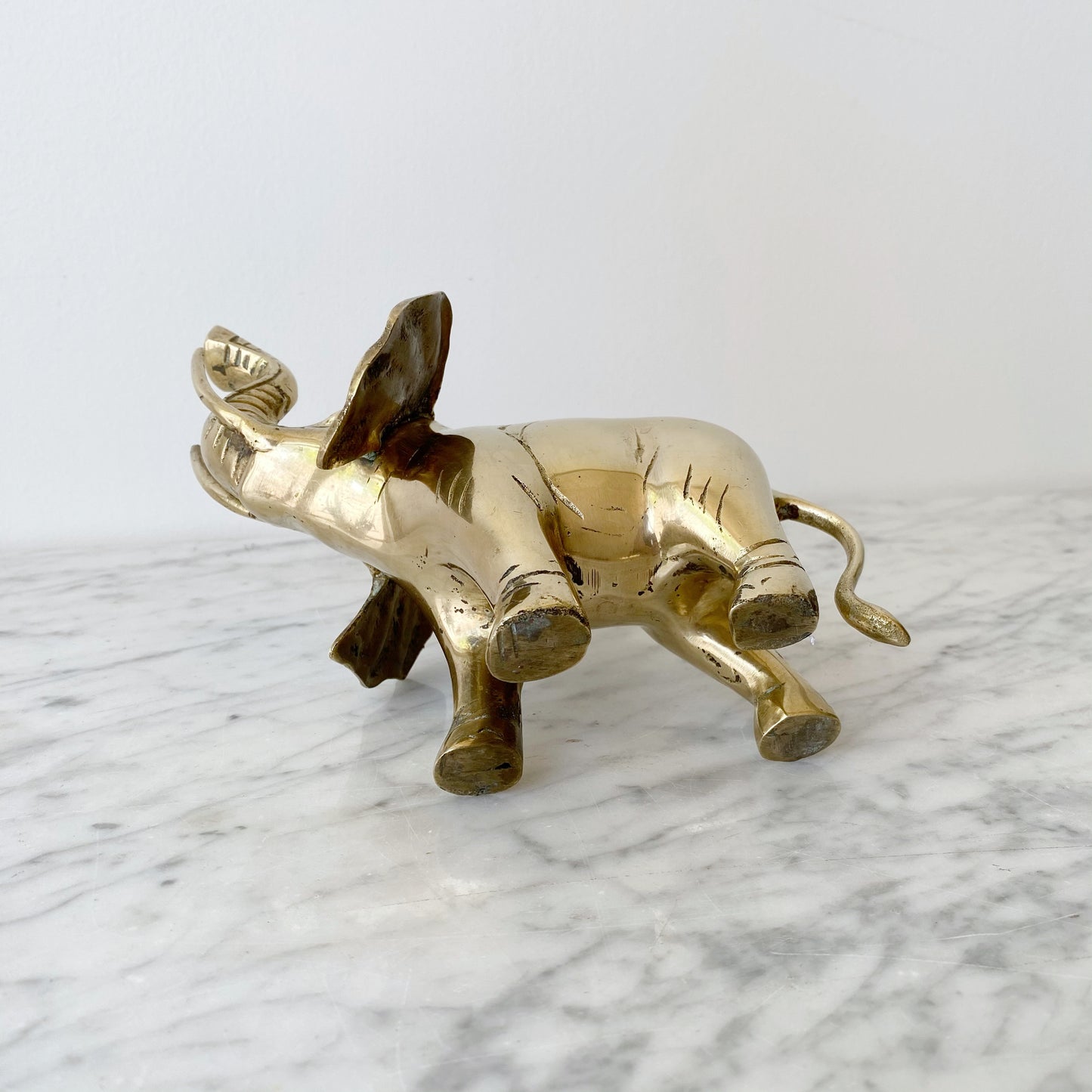 Large Vintage Brass Elephant, 7”