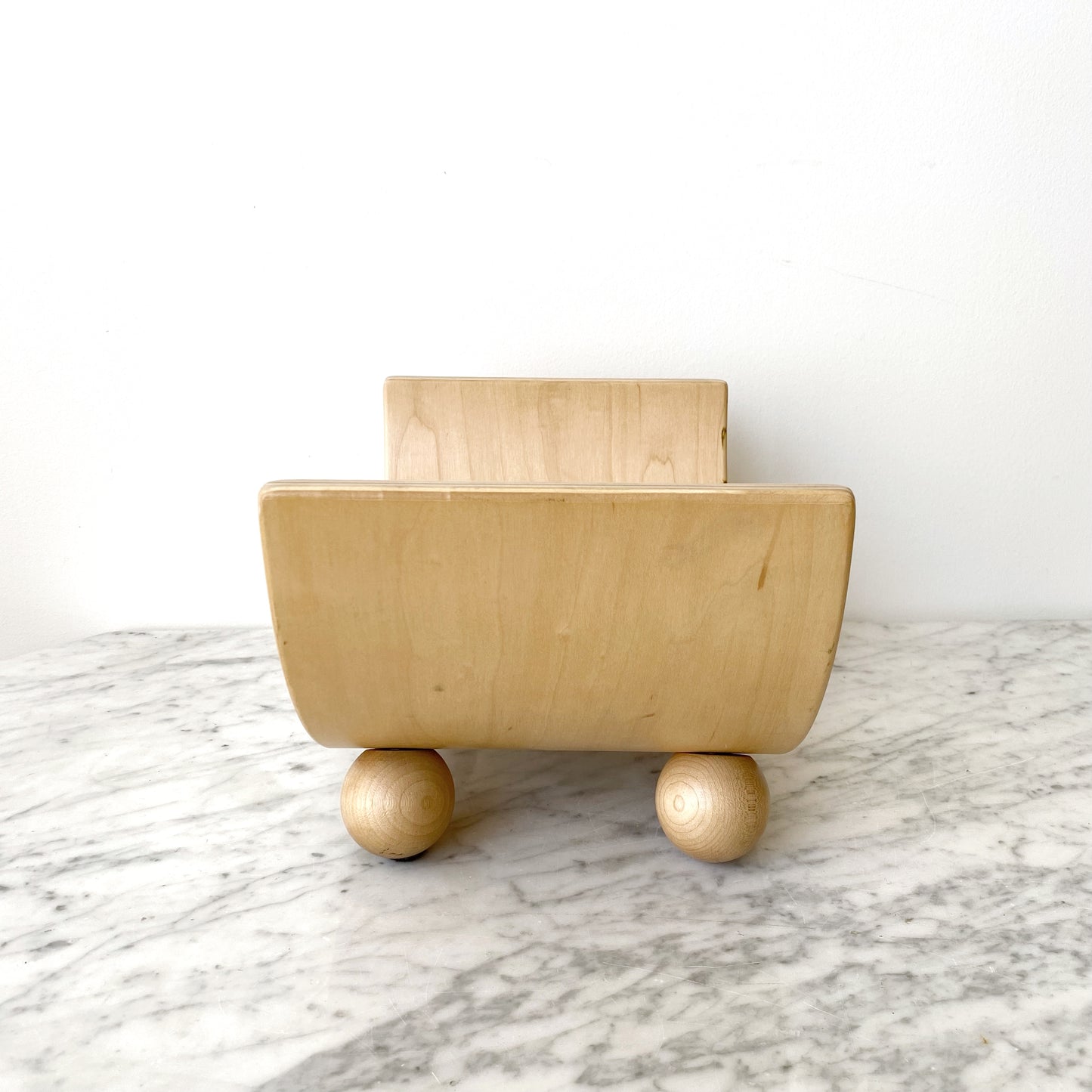 Found Birch Bent-Ply Magazine Holder