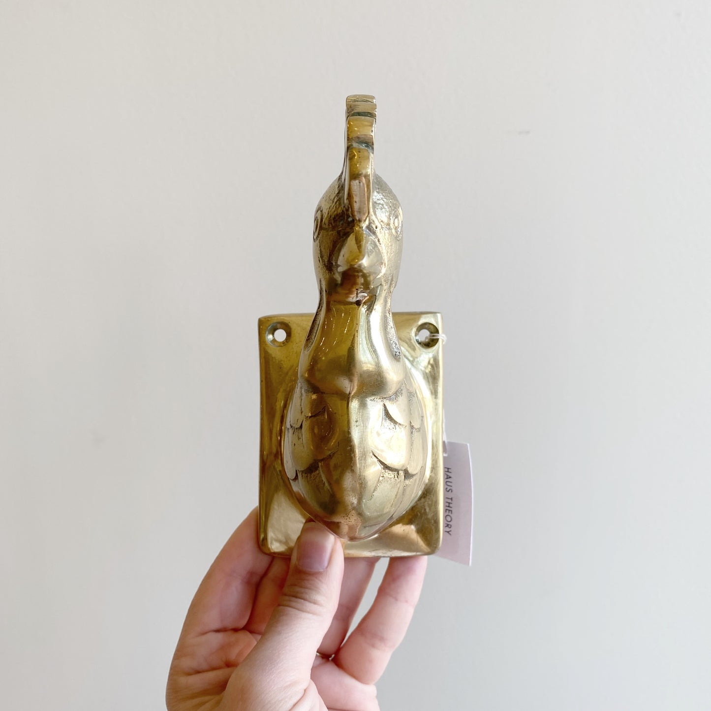 Vintage Brass Chicken Wall Hook