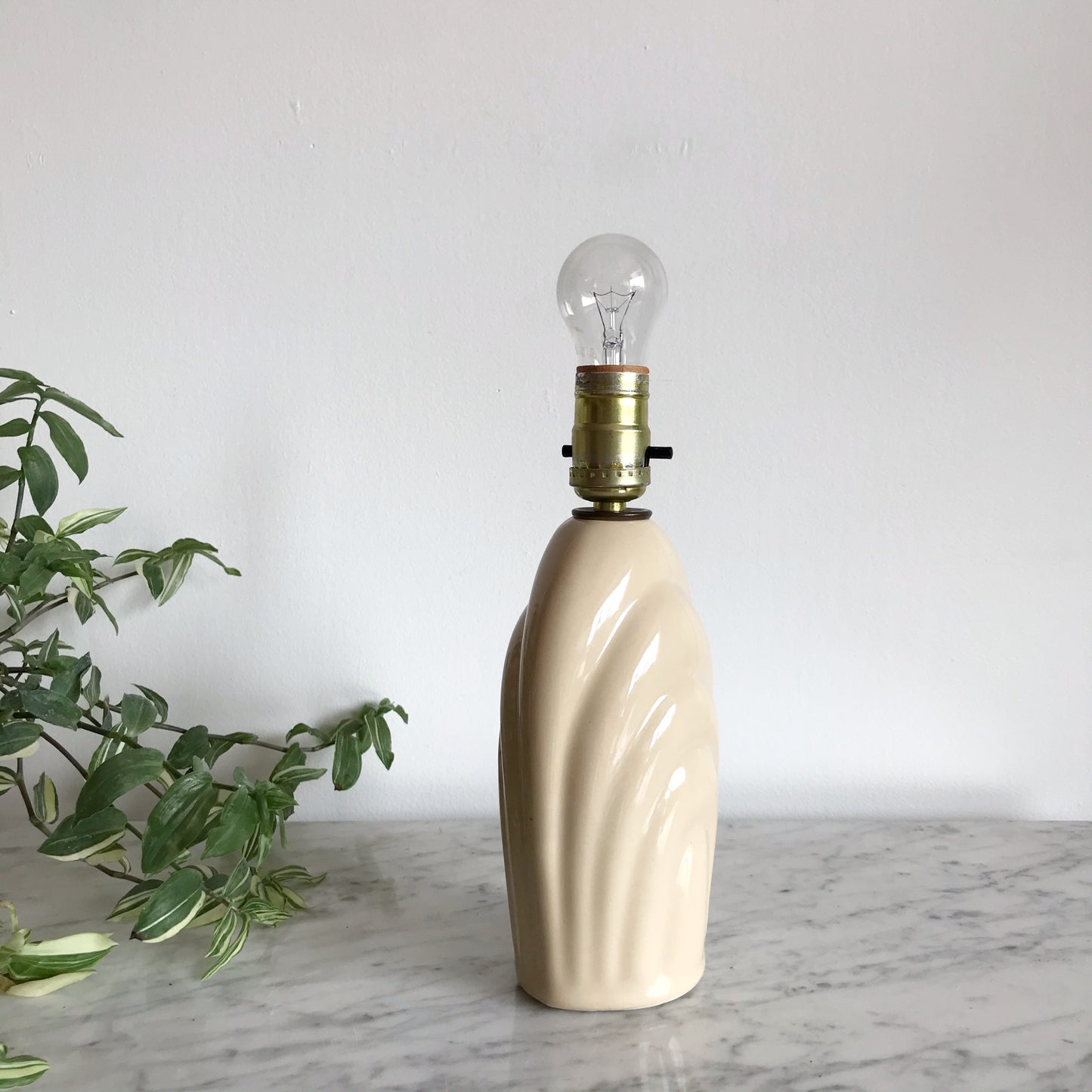 Vintage Tan Ceramic "Arches" Lamp Base