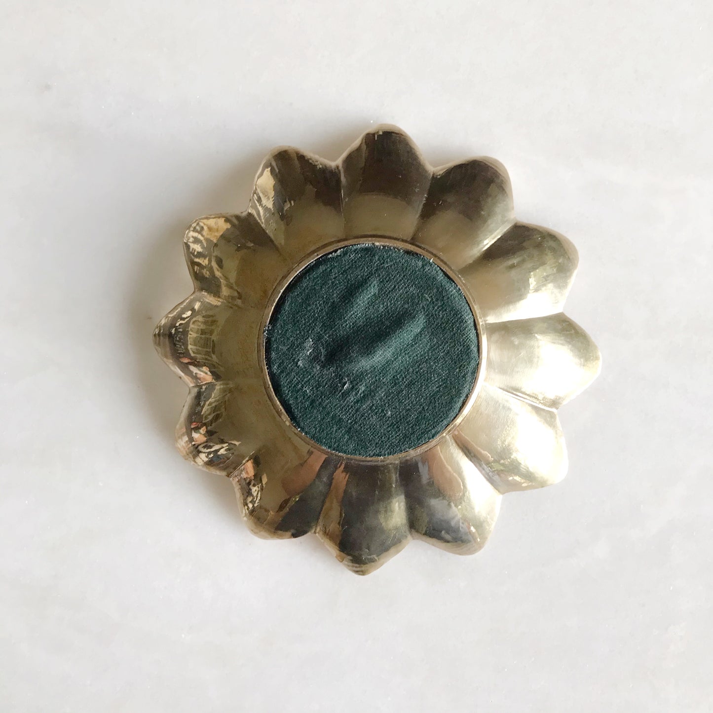 Vintage Solid Brass Flower Dish