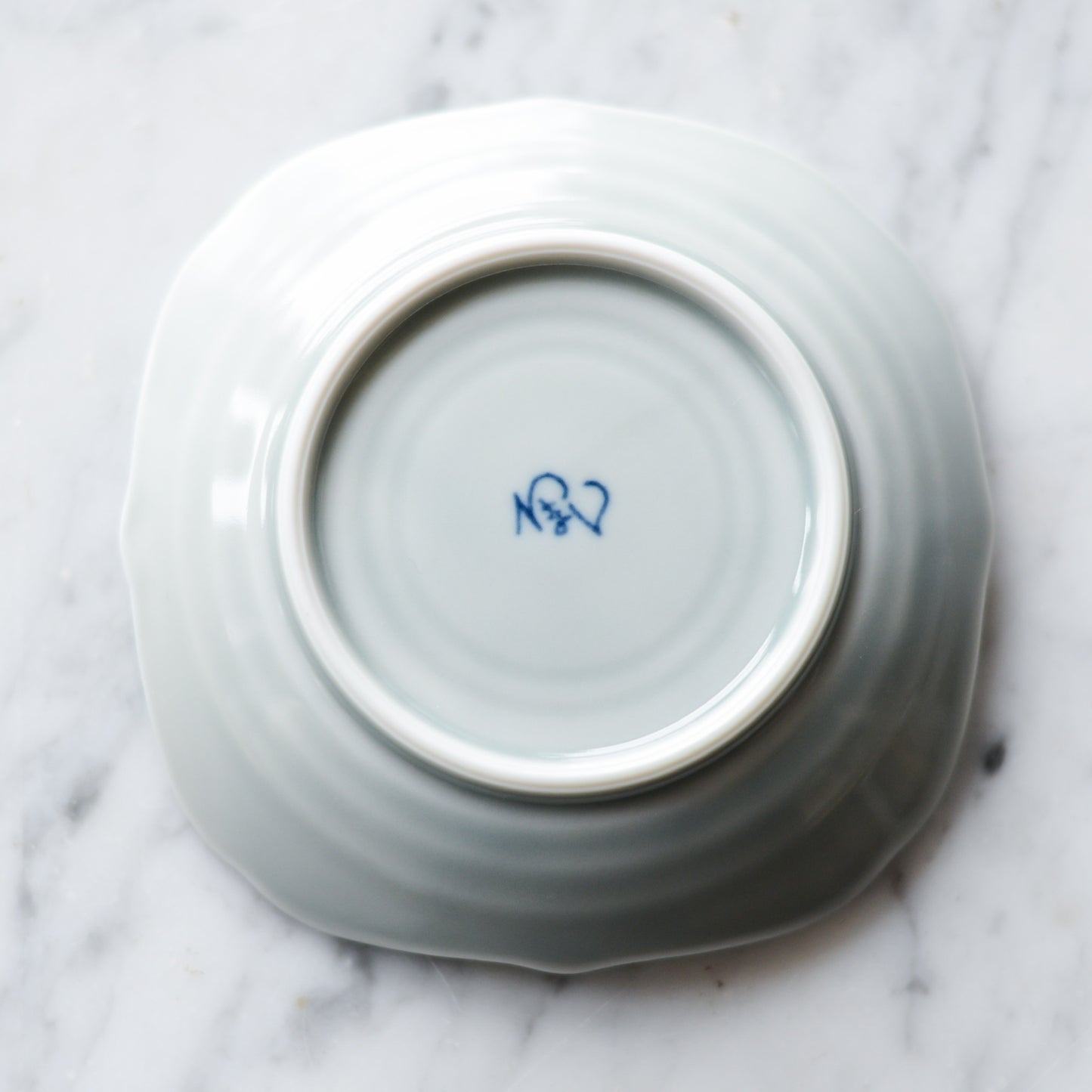Small Vintage Ceramic Dish, Blue Floral