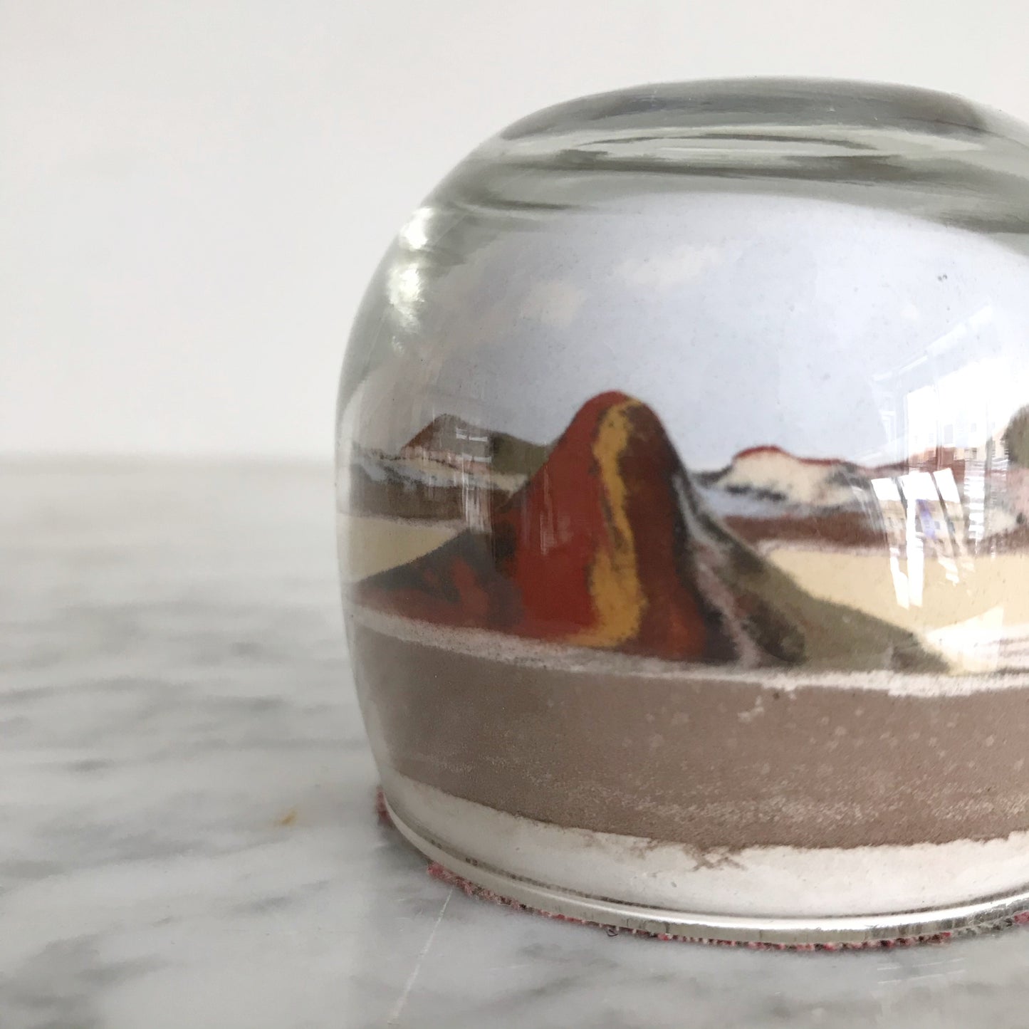 Vintage Sand Art Paperweight, Desertscape