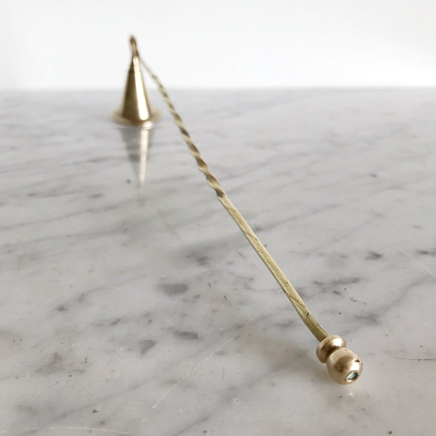 Vintage Brass Candle Snuffer, Triangular
