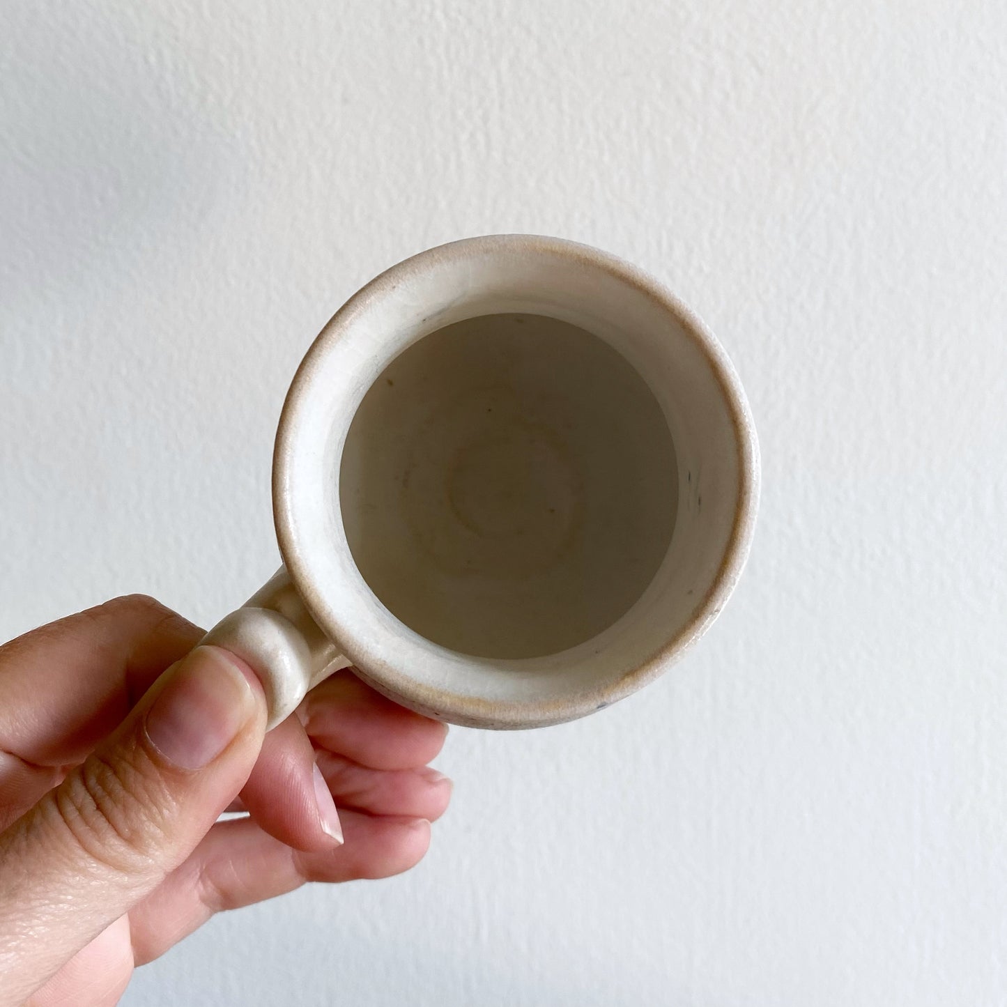 Petite Handcrafted Pottery Mug with Abstract Bird