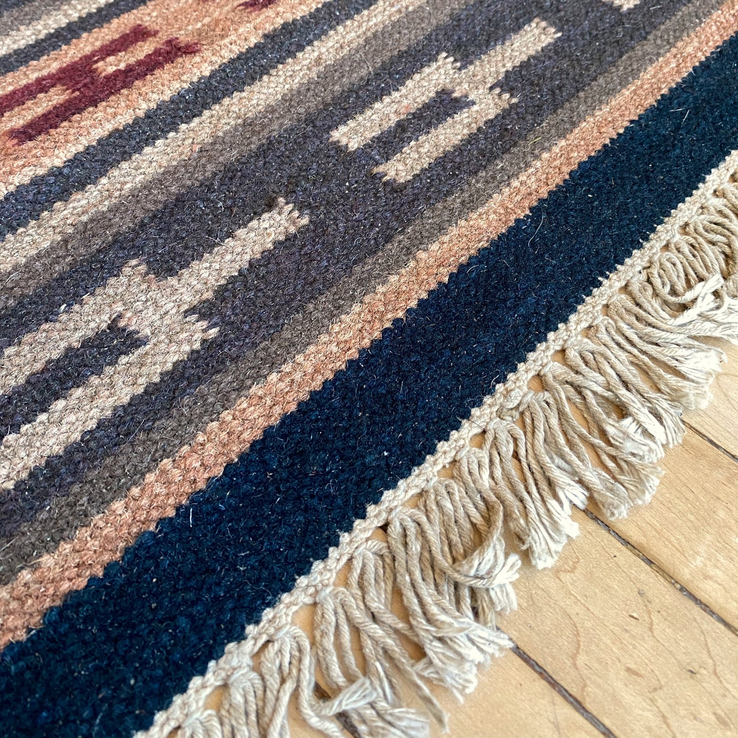 Vintage Woven Dhurrie Runner Rug (12' x 2'6")