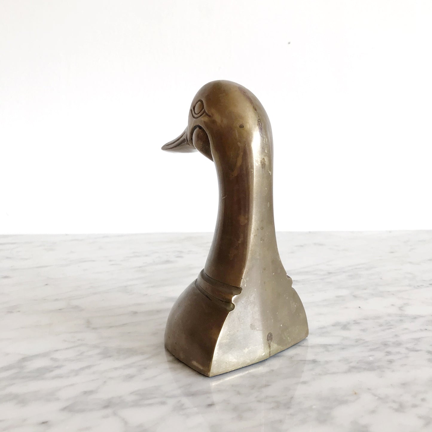 Vintage Brass Duck Bookend