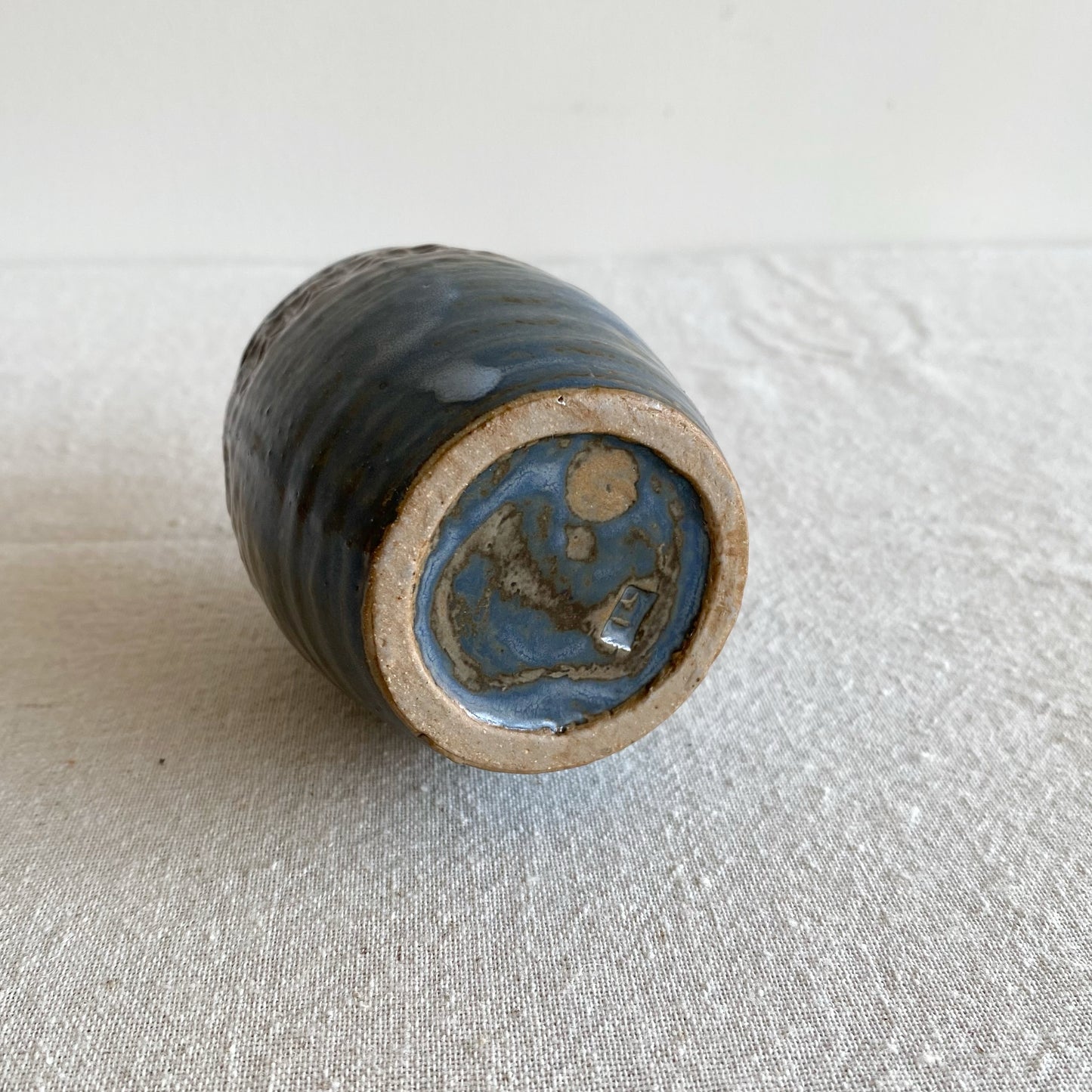 Vintage Textured Stoneware Bud Vase
