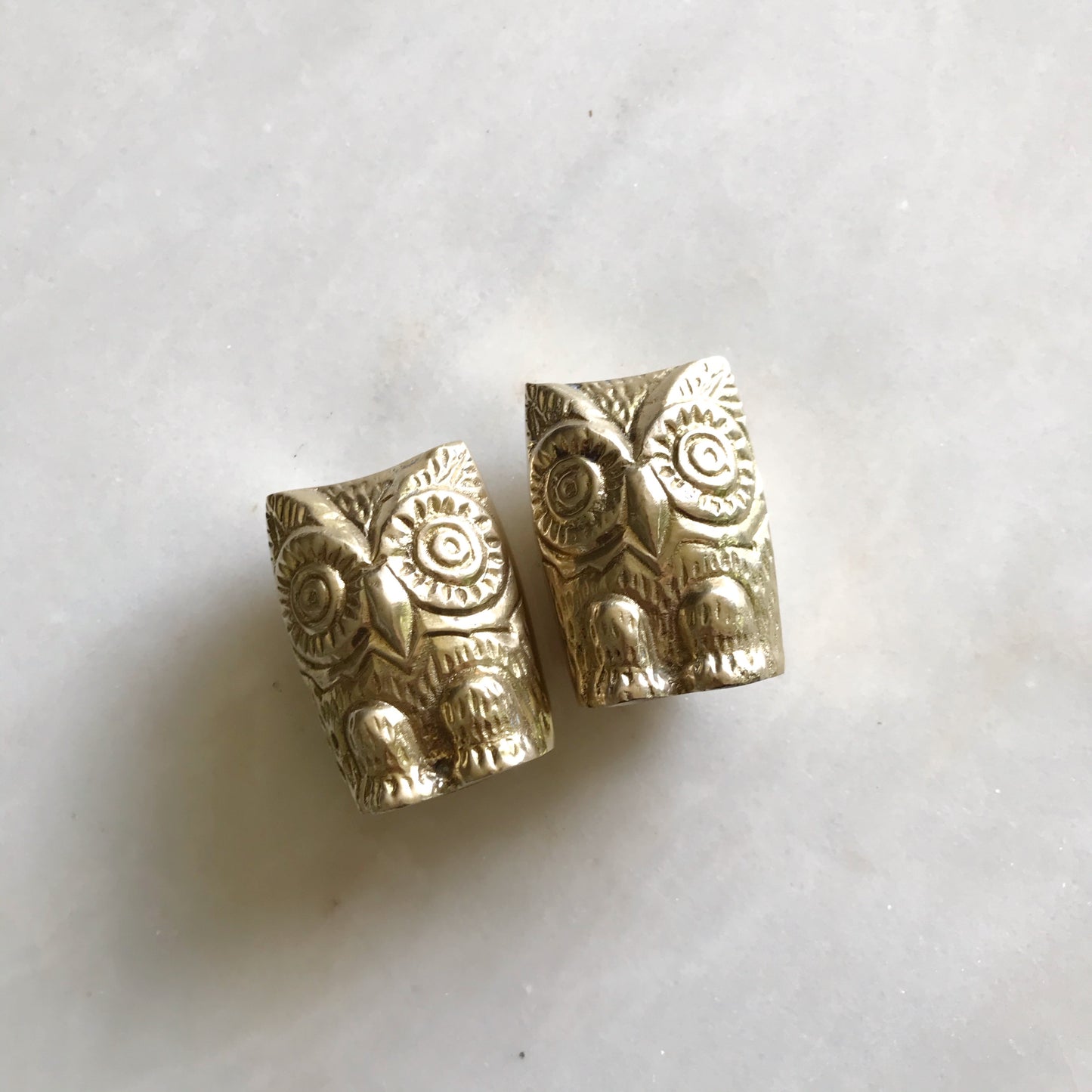 Vintage Brass Owl Twins